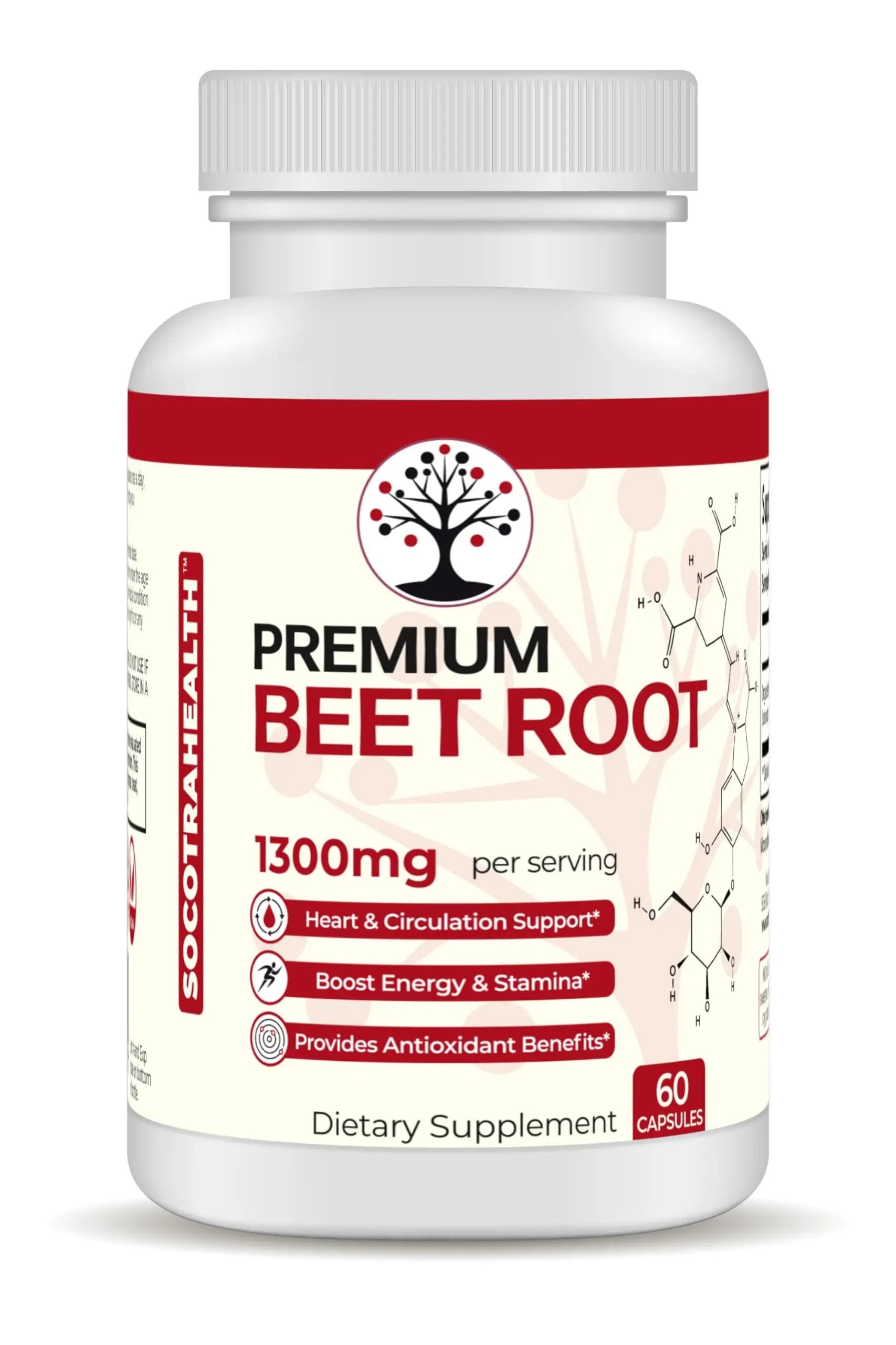 Socotra Health Beet Root Capsules - Made with Premium Organic Beetroot Powder