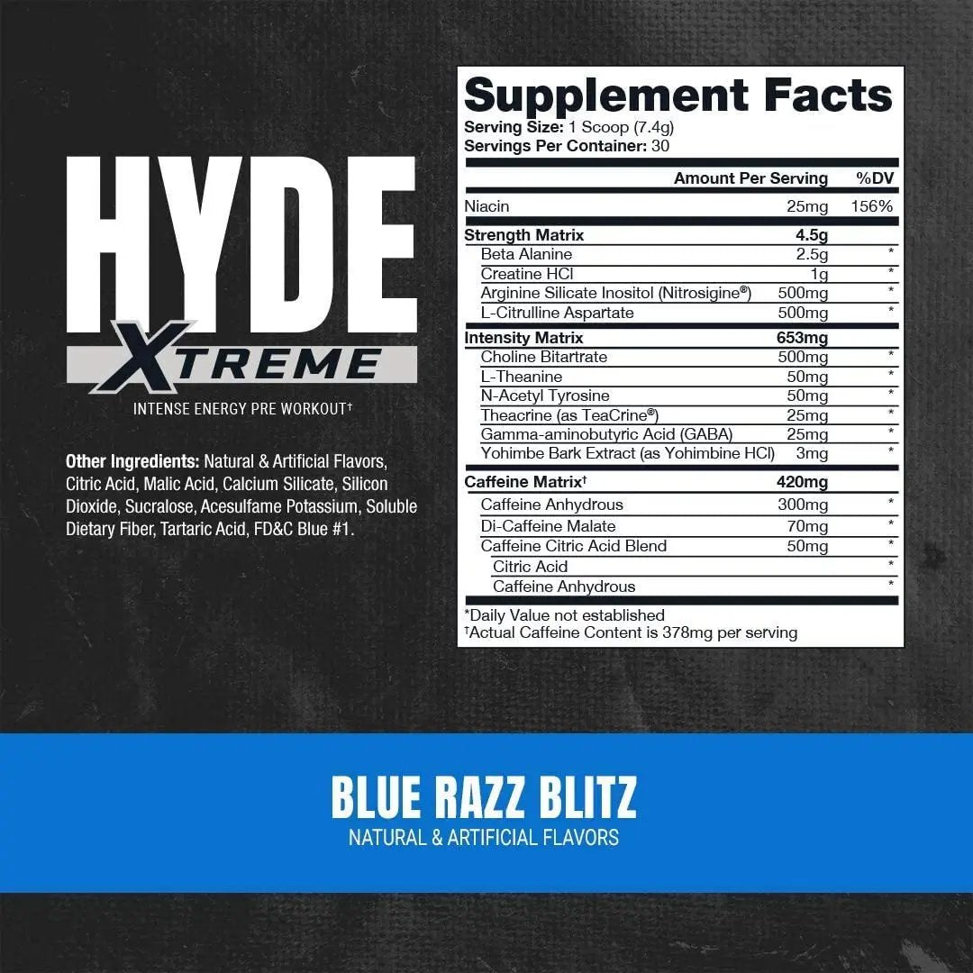 PROSUPPS Hyde Xtreme Blue Razz and Hyde Max Pump Blue Raspberry Bundle