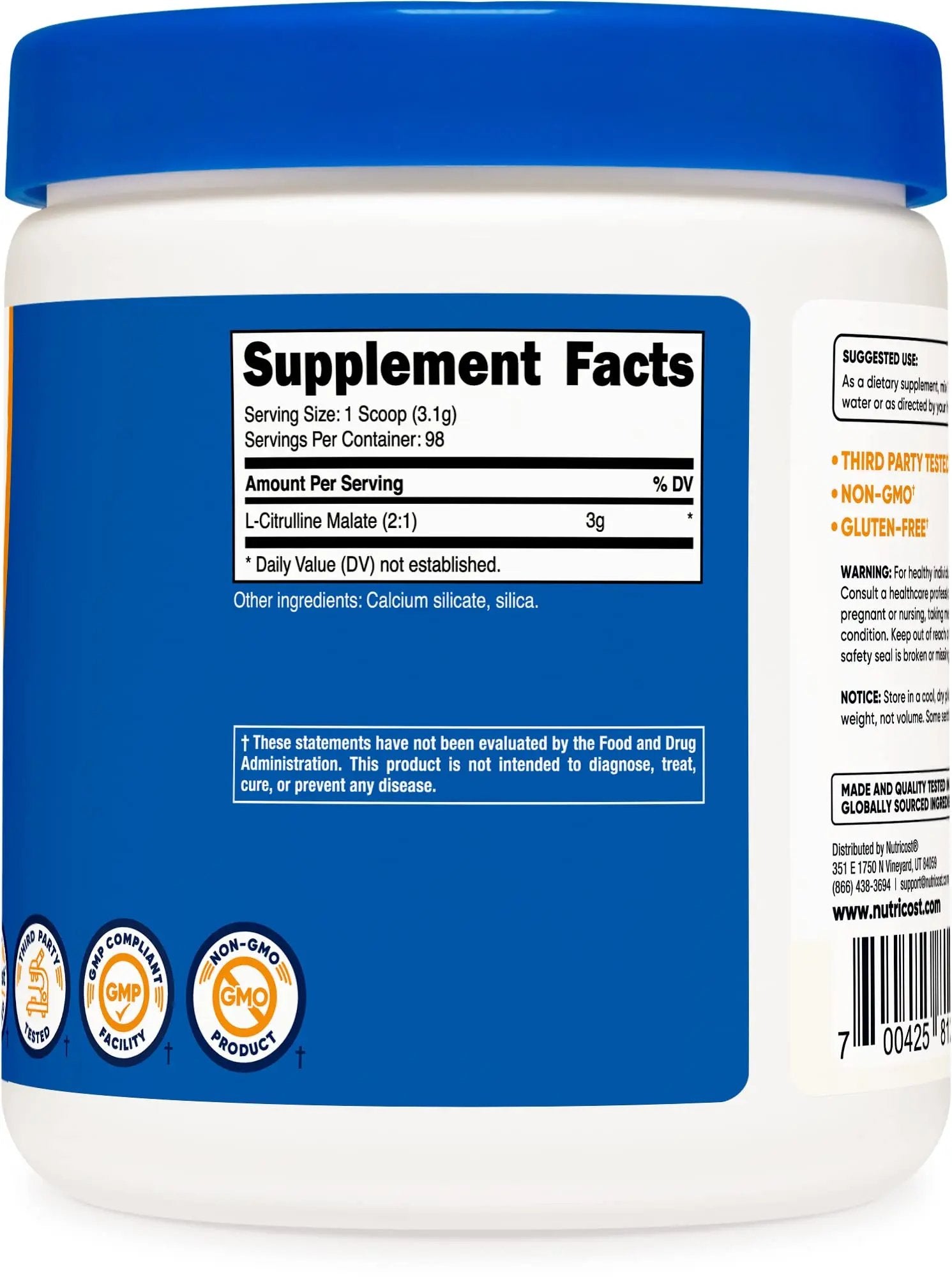 Nutricost L-Citrulline Malate 300G (2 Pack) - Pure L-Citrulline Powder, 3000mg Per Serving - L-Citrulline Malate