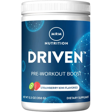 MRM Nutrition Driven Pre-Workout Powder | Strawberry Kiwi Flavored | 125mg Caffeine