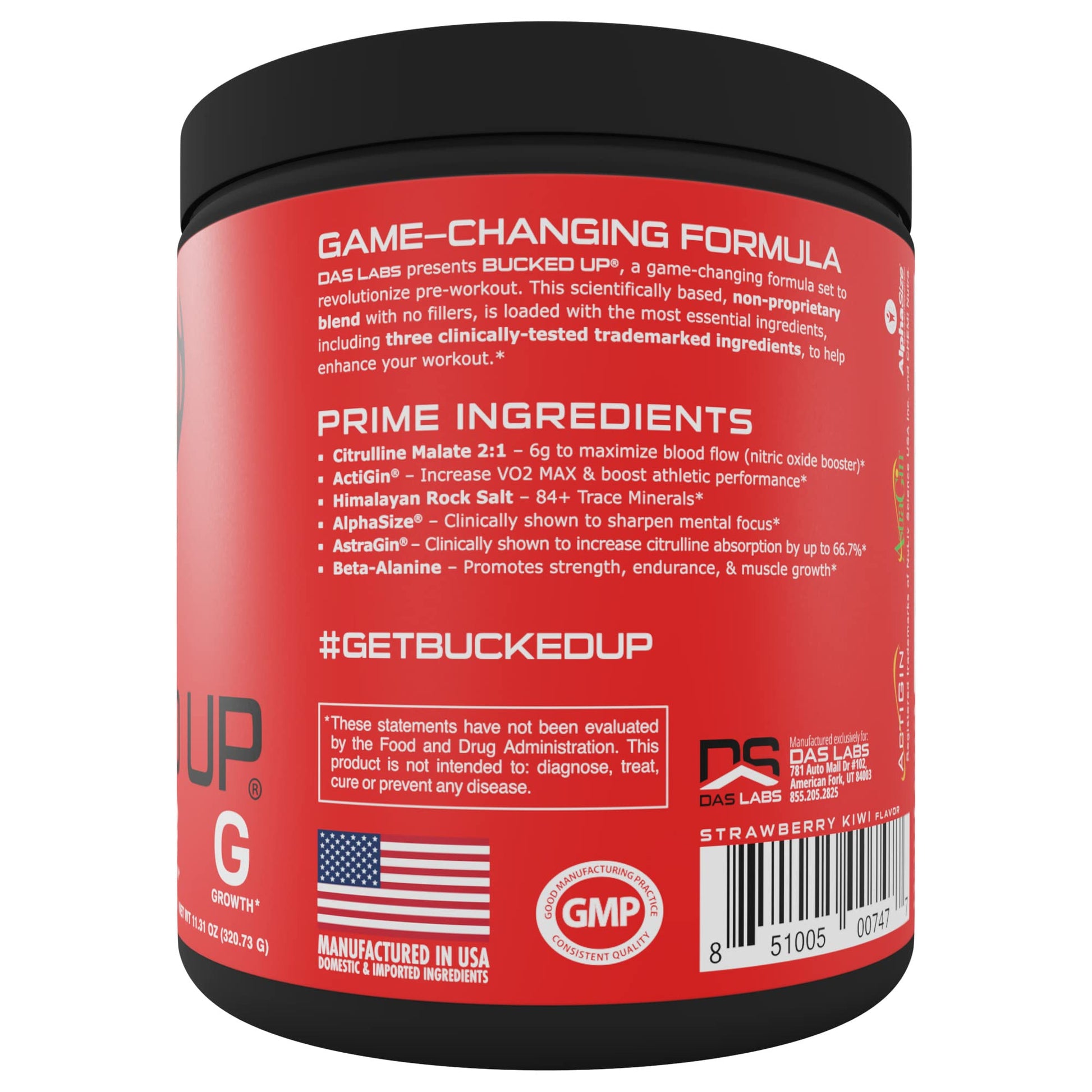 Bucked Up Pre Workout - Best Tasting - 6 Grams Citrulline, 2 Grams Beta Alanine Non Bucked Up