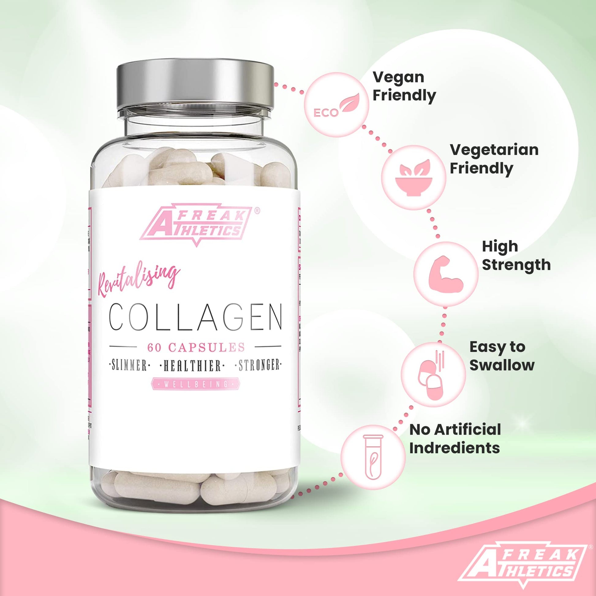 Collagen Supplements for Women - Marine Collagen Capsules - High Strength Skin, Hair Freak Athletics