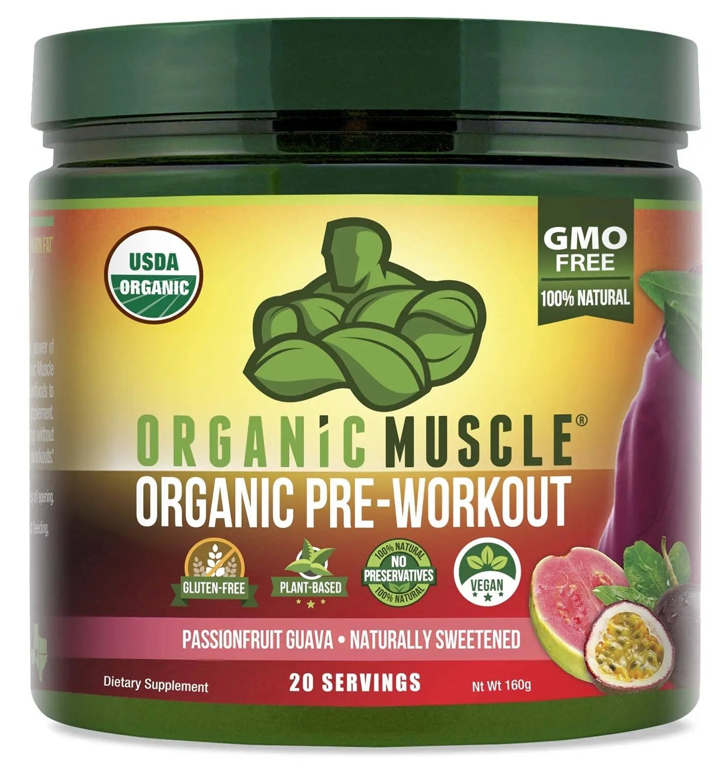 Organic Muscle Bundle - Pre-Workout Powder for Energy (Passionfruit Guava) + Replenisher for Hydration (Watermelon) - USDA Certified Organic