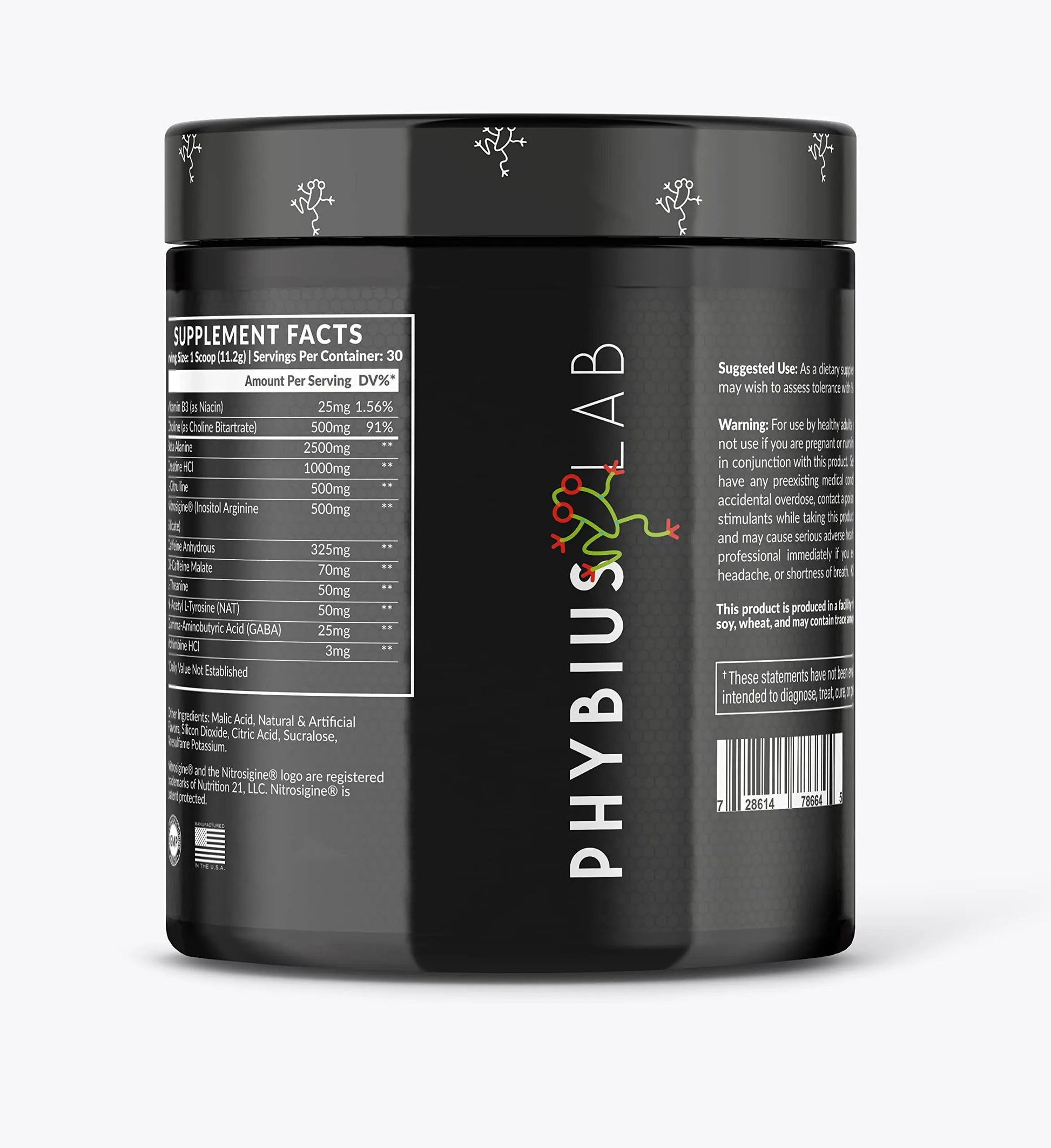 PHYBIUS Lab AM Pre-Workout (Sour Watermelon) Focus, Strength, Powder, 30 Servings