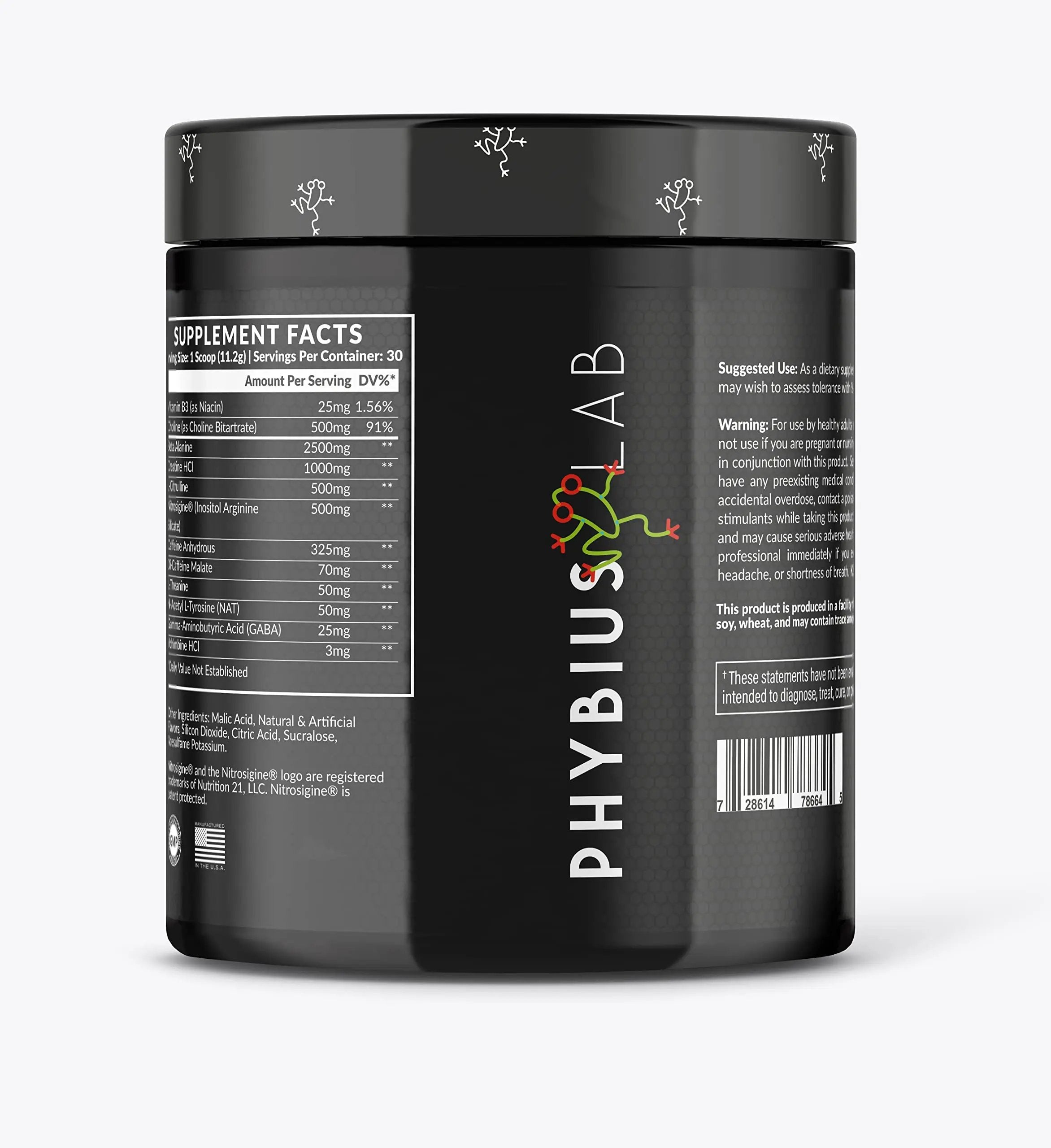PHYBIUS Lab AM Pre-Workout (Sour Watermelon) Focus, Strength, Powder, 30 Servings