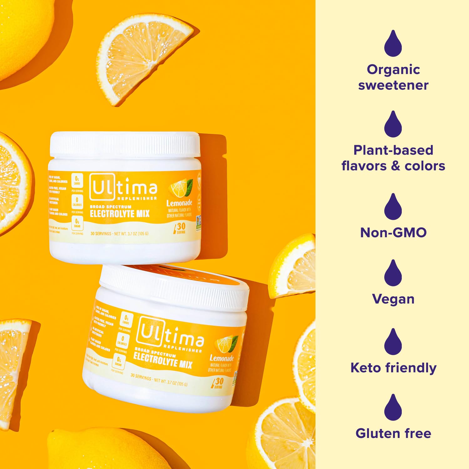 Ultima Replenisher Daily Electrolyte Drink Mix – Lemonade, 30 Servings – Hydration Powder Ultima Replenisher