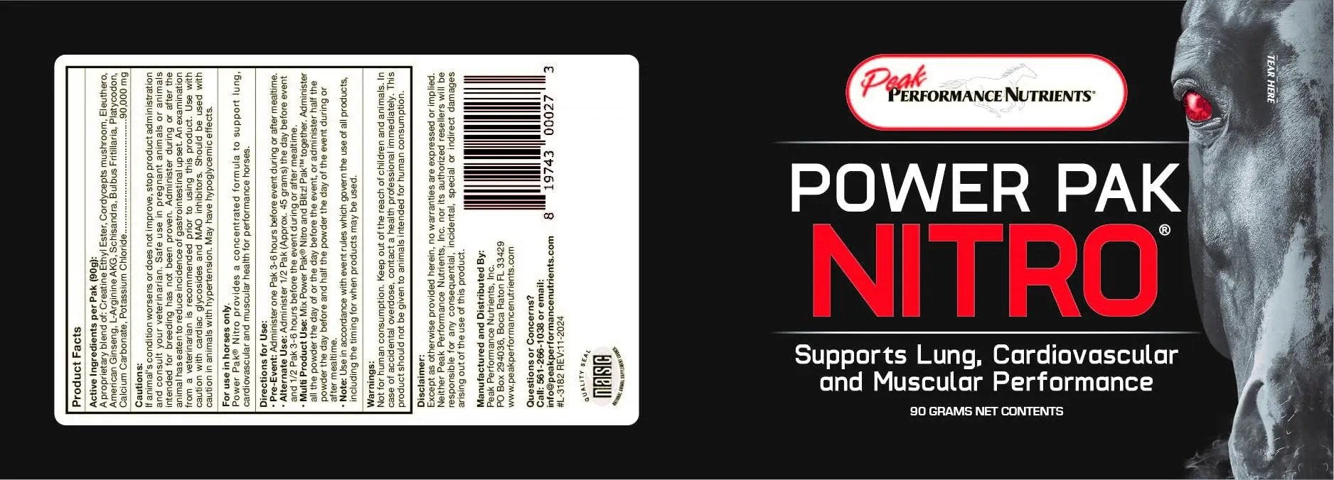 Peak Performance Nutrients Power Pak Nitro 90 Grams 1 Event