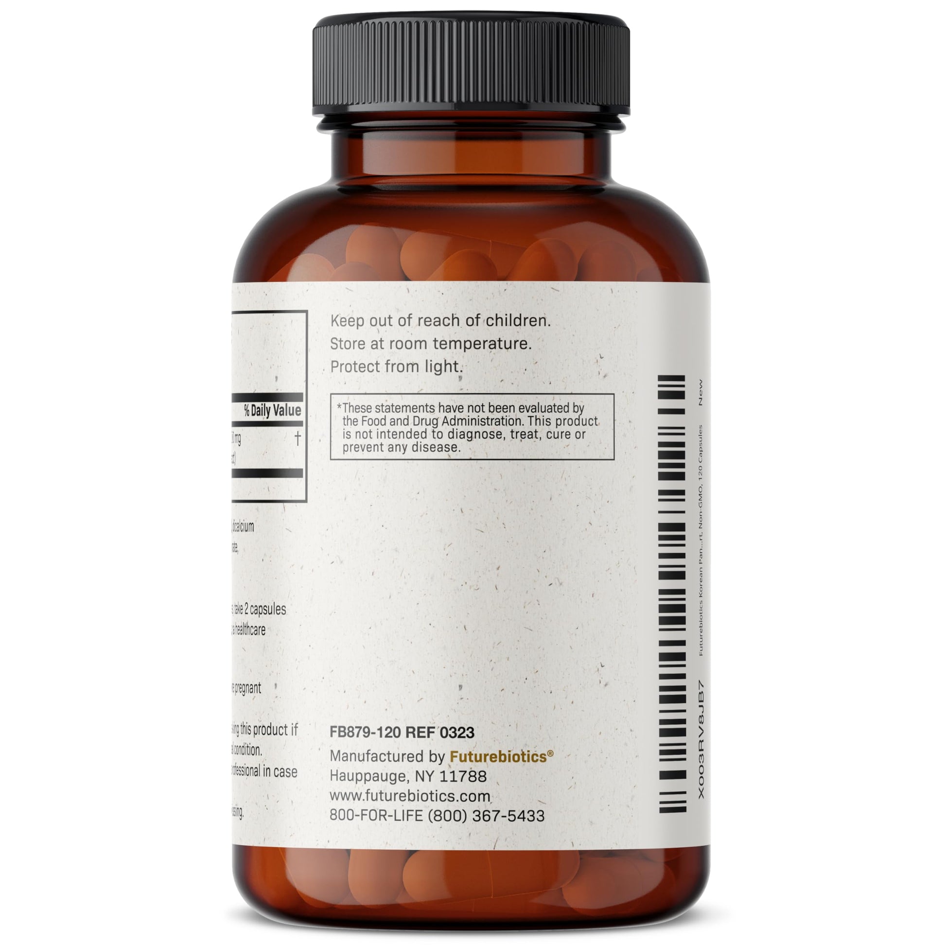 Futurebiotics Korean Panax Ginseng 1000 MG Per Serving Energy, Memory & Brain Health Futurebiotics