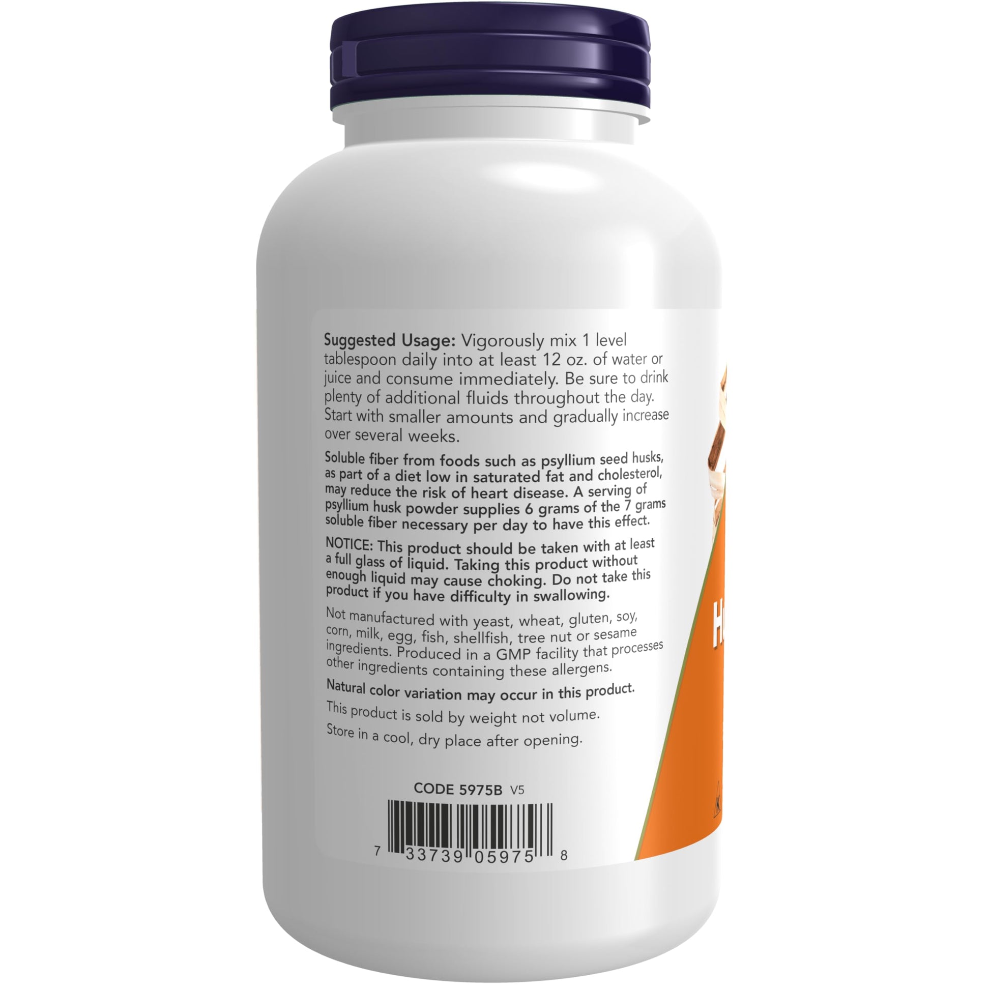 NOW Supplements, Psyllium Husk Powder, Non-GMO Project Verified, Soluble Fiber NOW