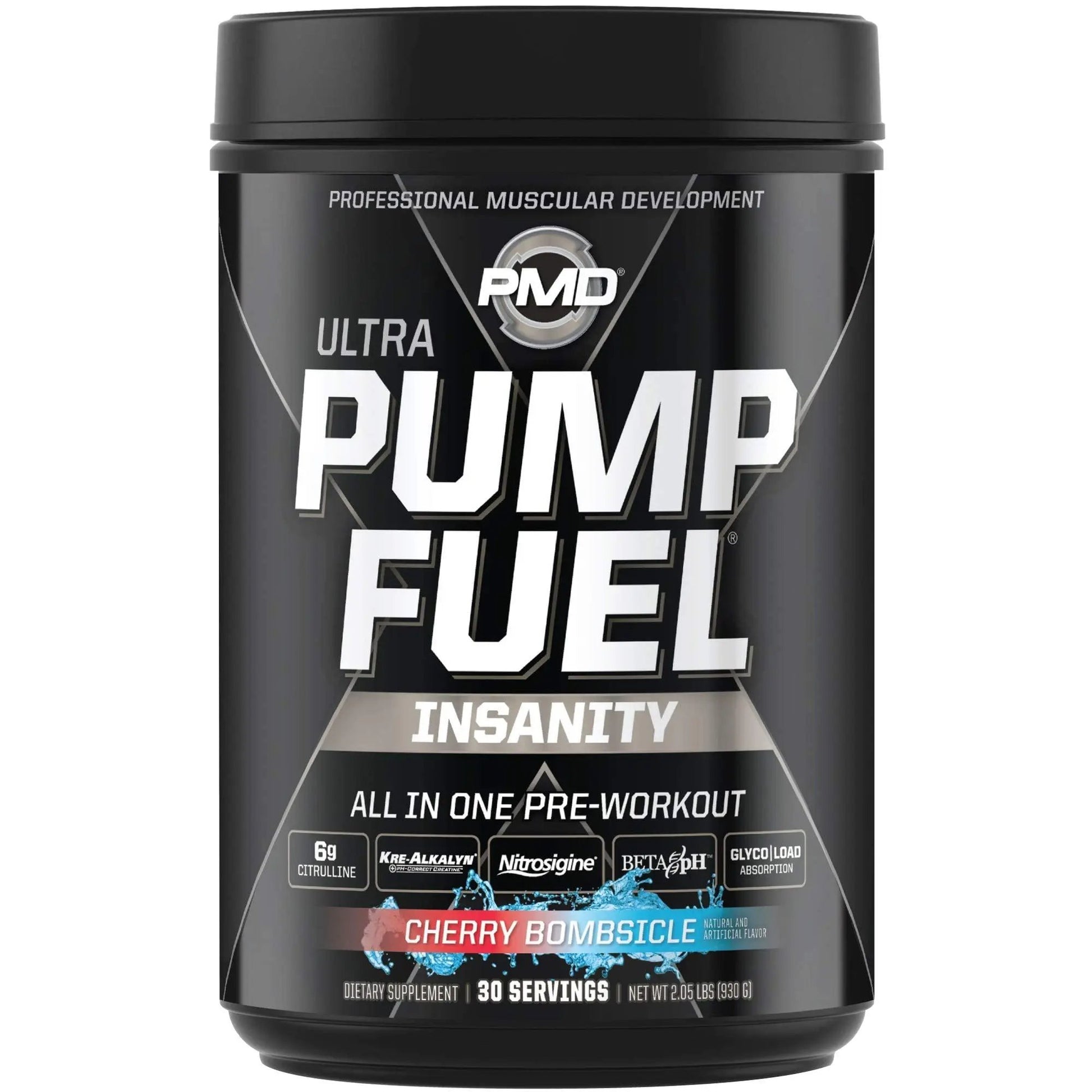 PMD Sports Ultra Pump Fuel Insanity - Pre Workout – Cherry Bombsicle (30 Servings) Sports CG5 Premium Creatine and L-Glutamine Powder (60 Servings)