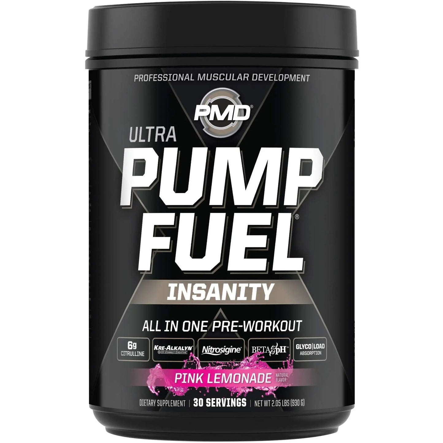 PMD Sports Ultra Pump Fuel Insanity - Pre Workout – Pink Lemonade (30 Servings) Sports Omega Cuts Elite Thermogenic Fat Burner (90 Softgels)