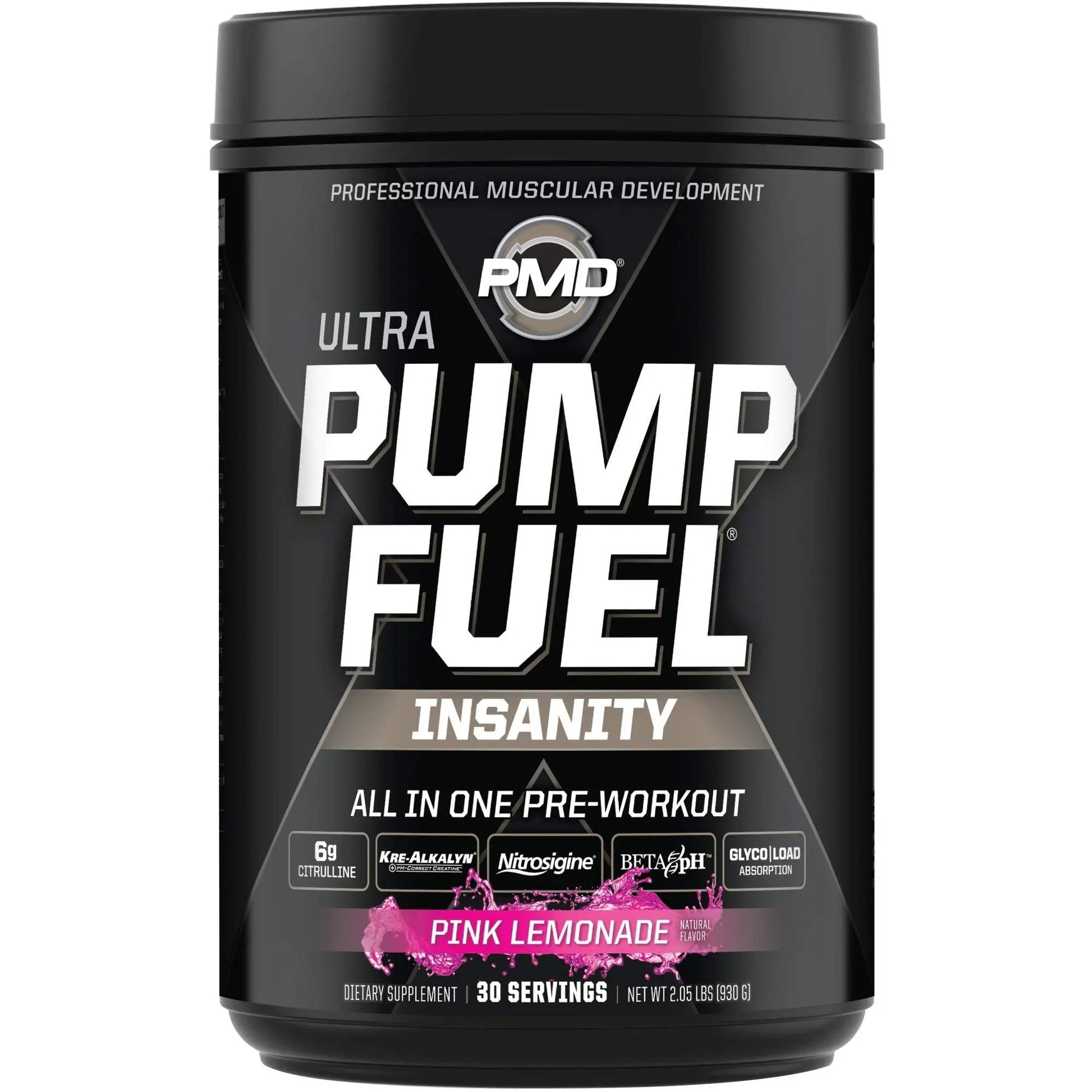 PMD Sports Ultra Pump Fuel Insanity - Pre Workout – Pink Lemonade (30 Servings) Sports Omega Cuts Elite Thermogenic Fat Burner (90 Softgels)