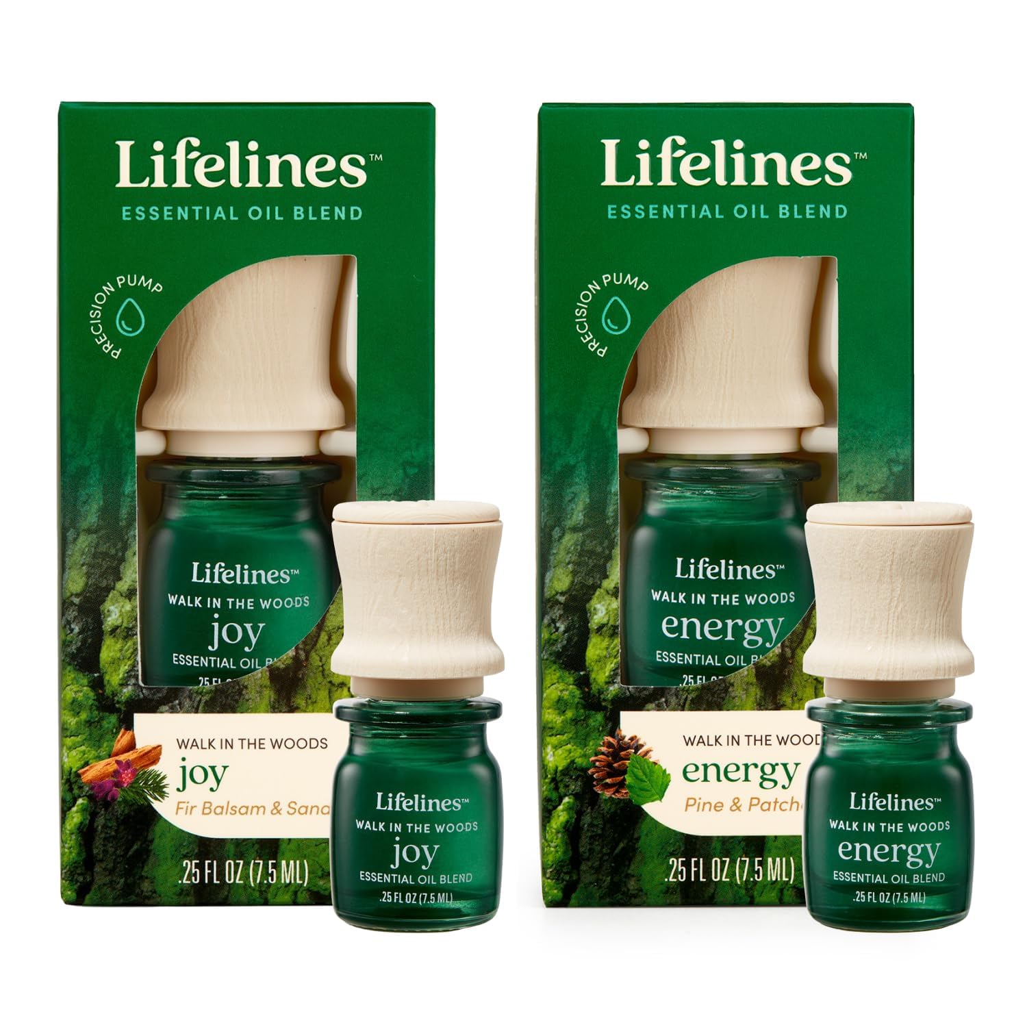 Lifelines Essential Oil Blend 2-Pack, Walk in The Woods: Energy & Joy Oils for Essential Oil Diffuser