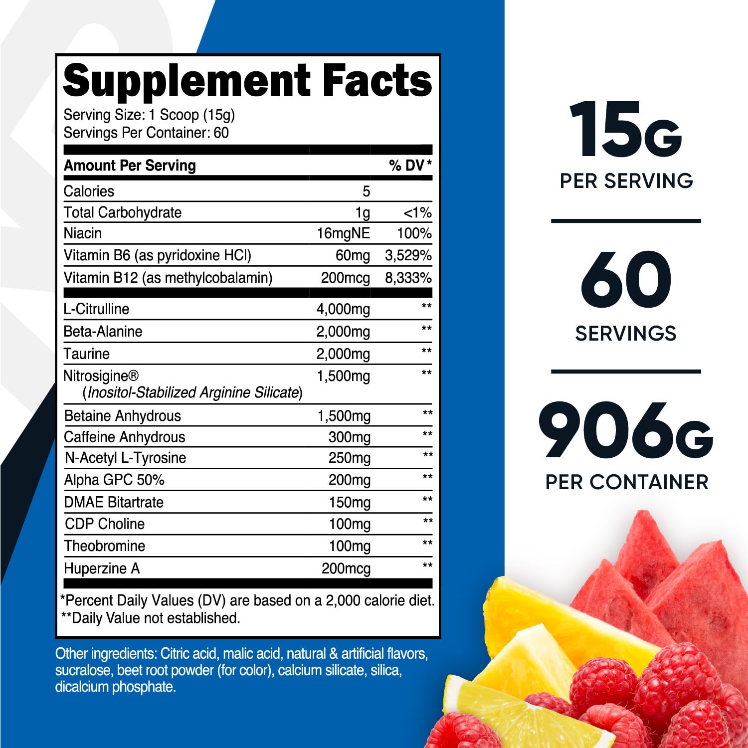 Nutricost Pre-X Xtreme Pre-Workout Complex Powder, Fruit Punch, 60 Servings, Vegetarian Nutricost