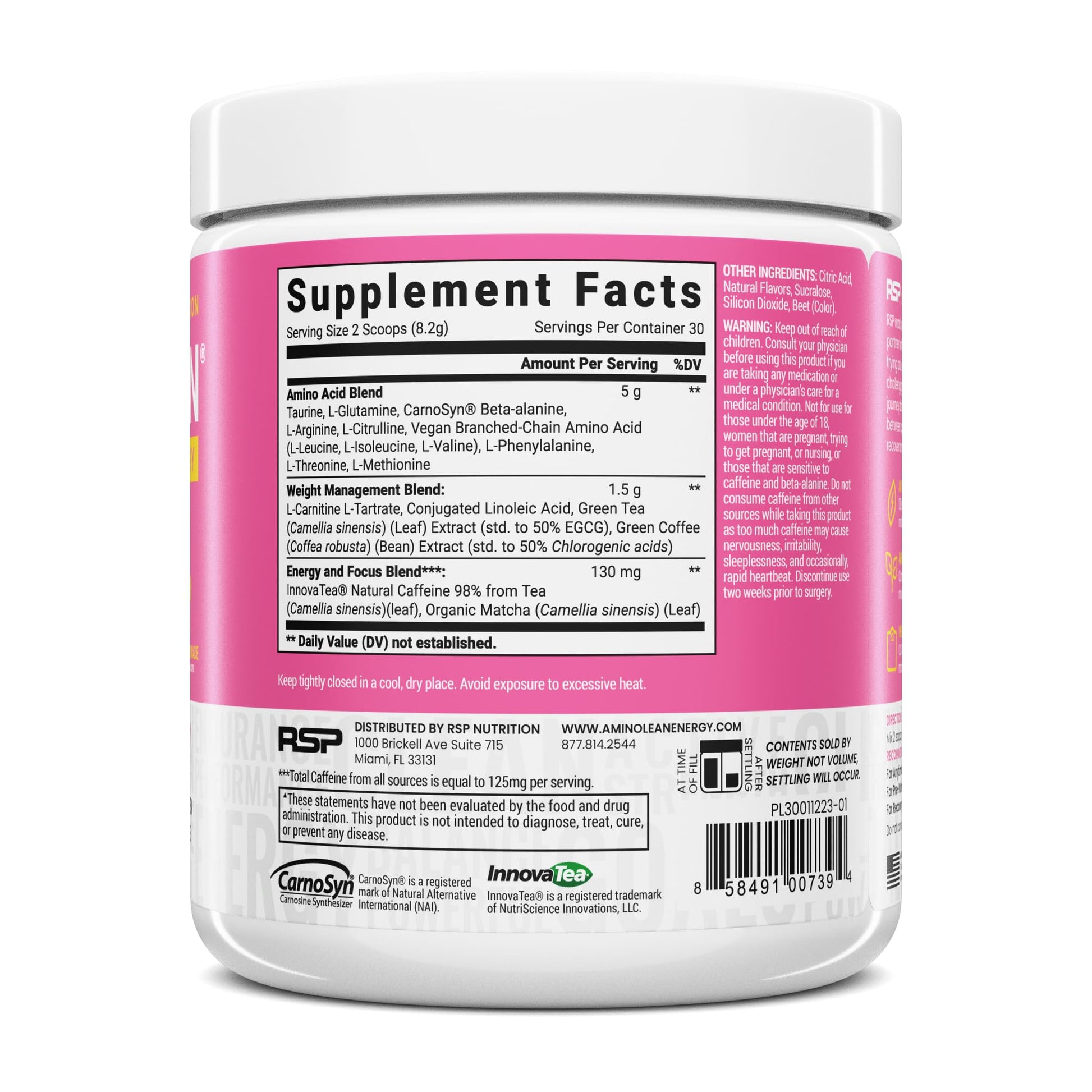 RSP NUTRITION AminoLean Pre Workout Powder, Amino Energy & Weight Management RSP NUTRITION