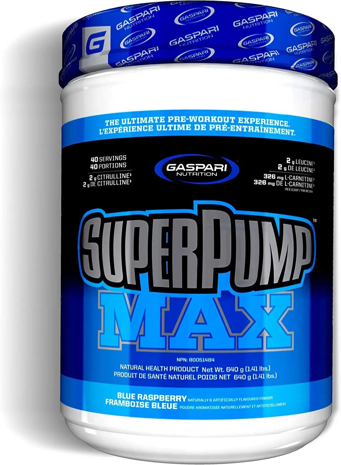 Gaspari Nutrition SuperPump Max Blue Raspberry Ice - 1.41 lbs