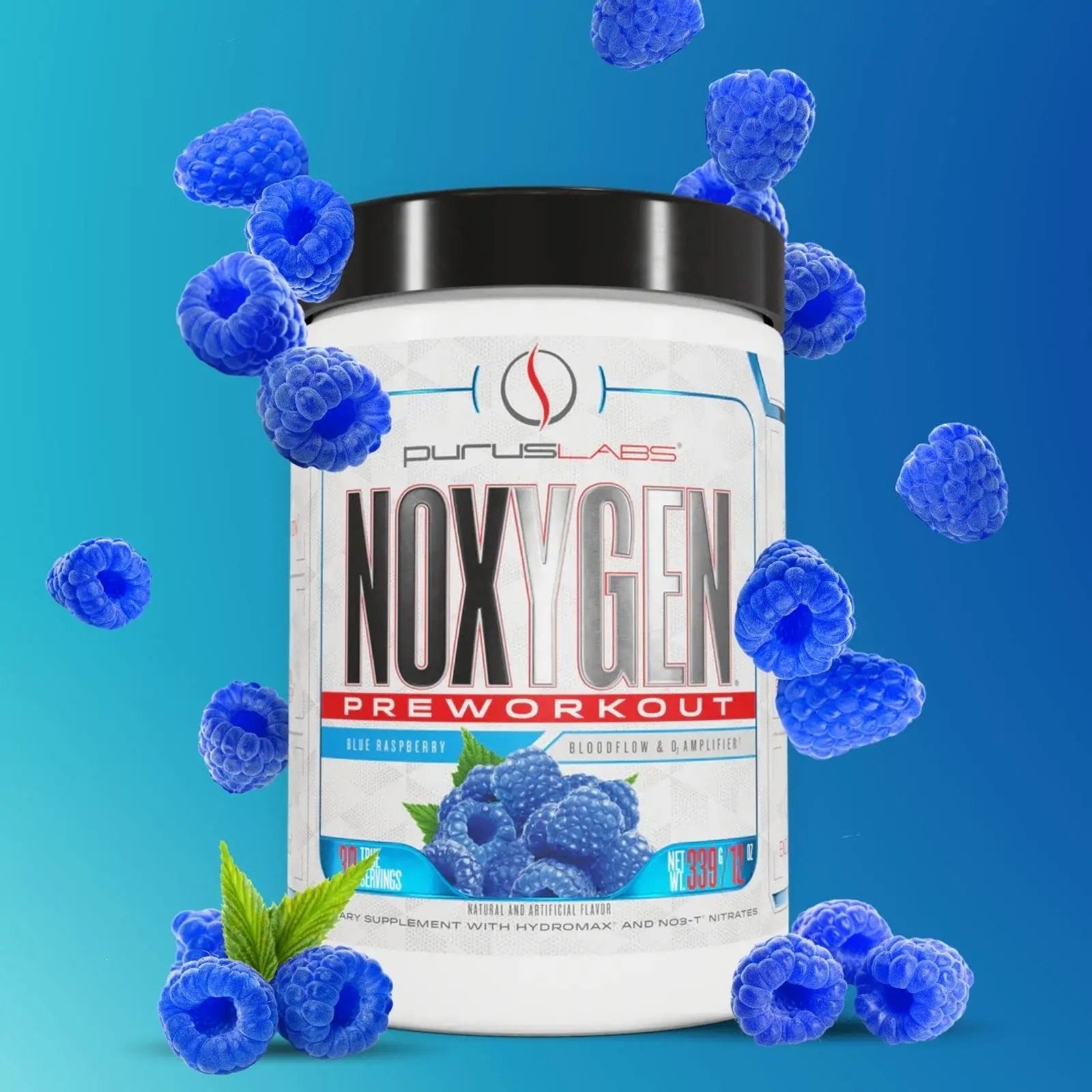 Purus Labs NOXYGEN PREWORKOUT Powder, 30 Servings (Blue Raspberry)