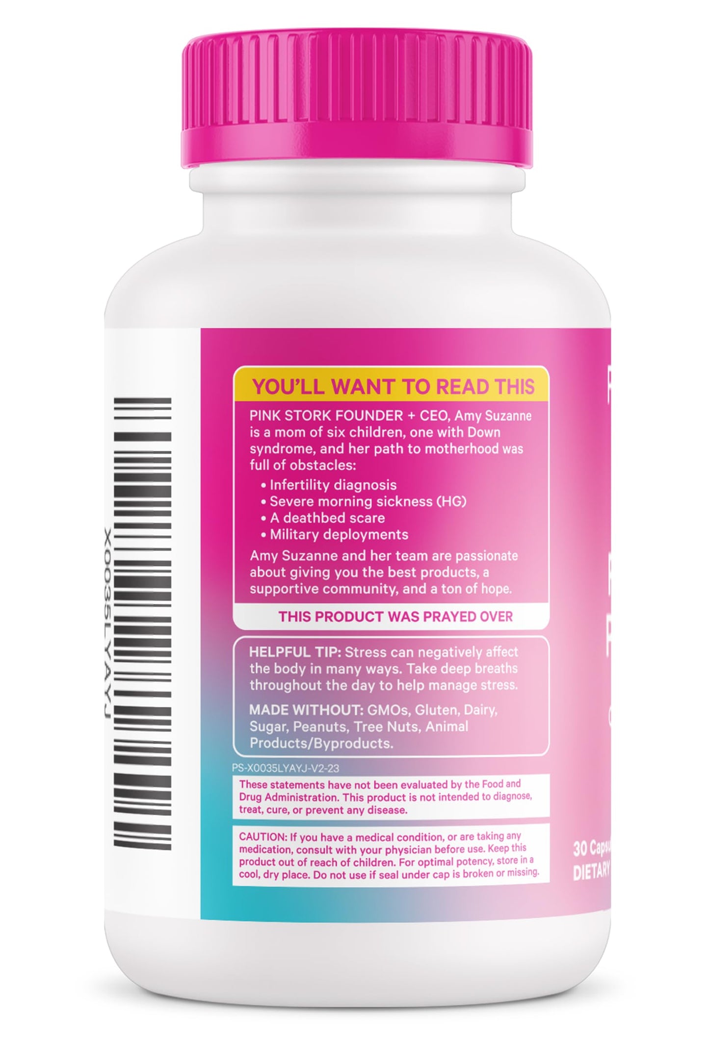 Pink Stork Fertility Support Probiotics for Women with Ashwagandha for Vaginal Health, Conception