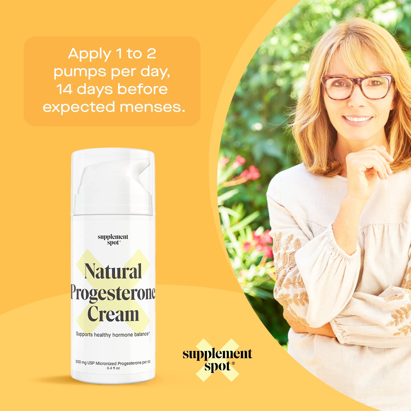 Supplement Spot Natural Progesterone Cream for Women – Micronized Bioidentical Progesterone Cream