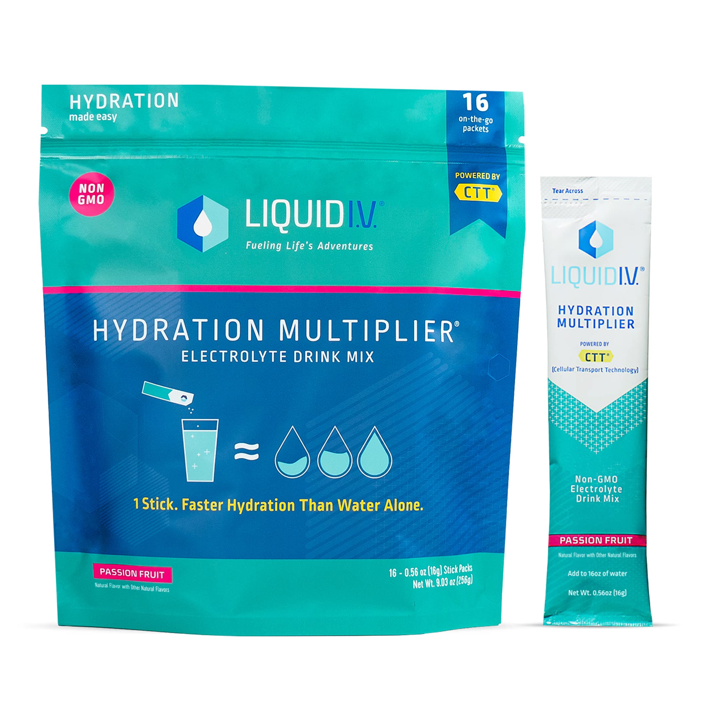 Liquid I.V. Hydration Multiplier - Passion Fruit - Hydration Powder Packets | Electrolyte