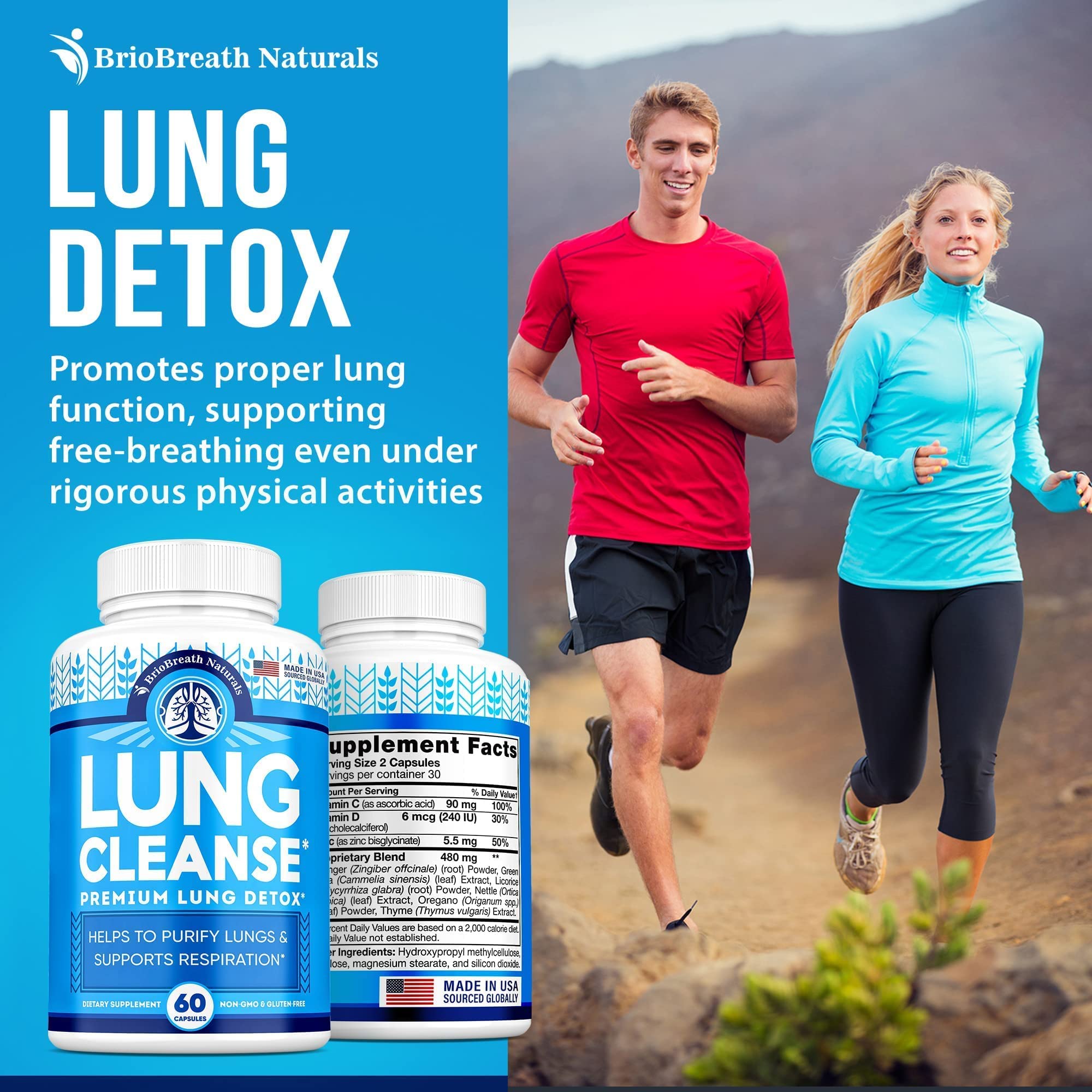 Lung Support Supplement - Natural Capsules for Lung Cleanse and Detox