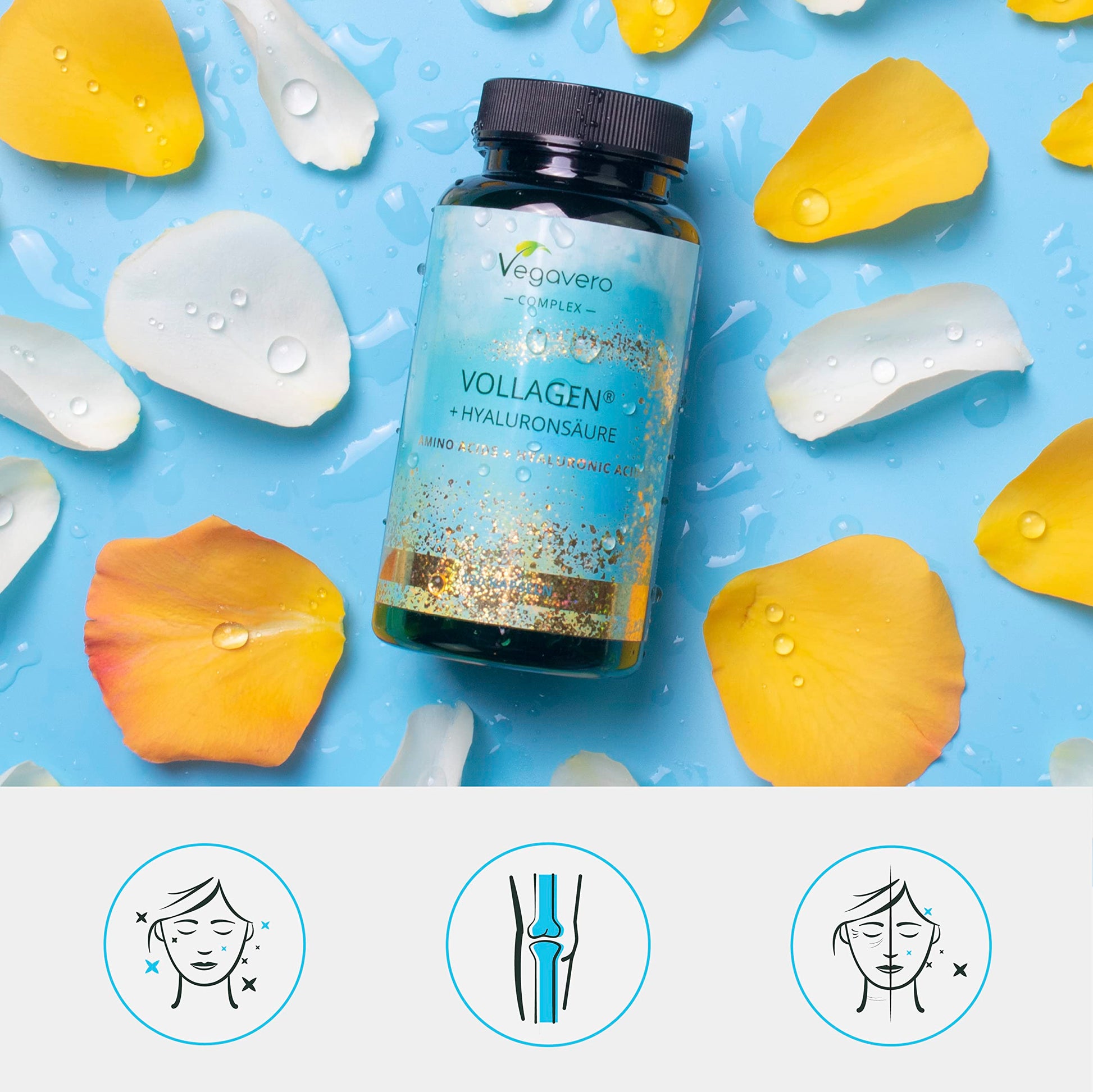 Vegavero Vegan Collagen Complex + Hyaluronic Acid | NO Additives | Vegan Collagen Powder Vollagen Vegavero