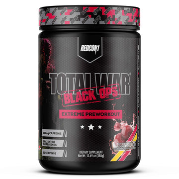 REDCON1 Total War Black Ops Extreme Preworkout Powder, Tigers Blood, High Stimulant