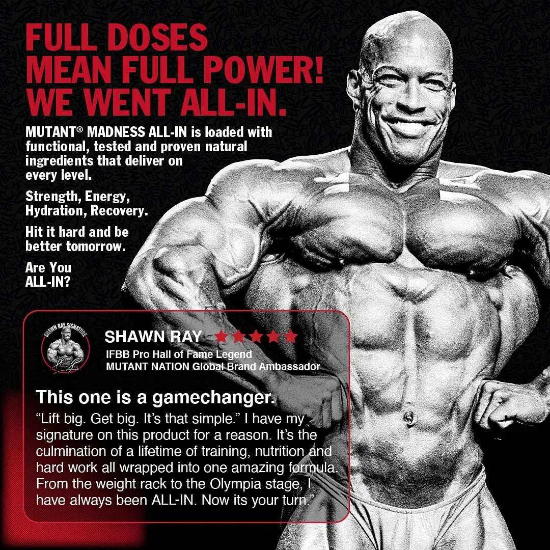 Mutant Madness All-in | Full Dosed Pre-Workout - Tropical Cyclone - 18 Serving - 504 g (17.8oz)