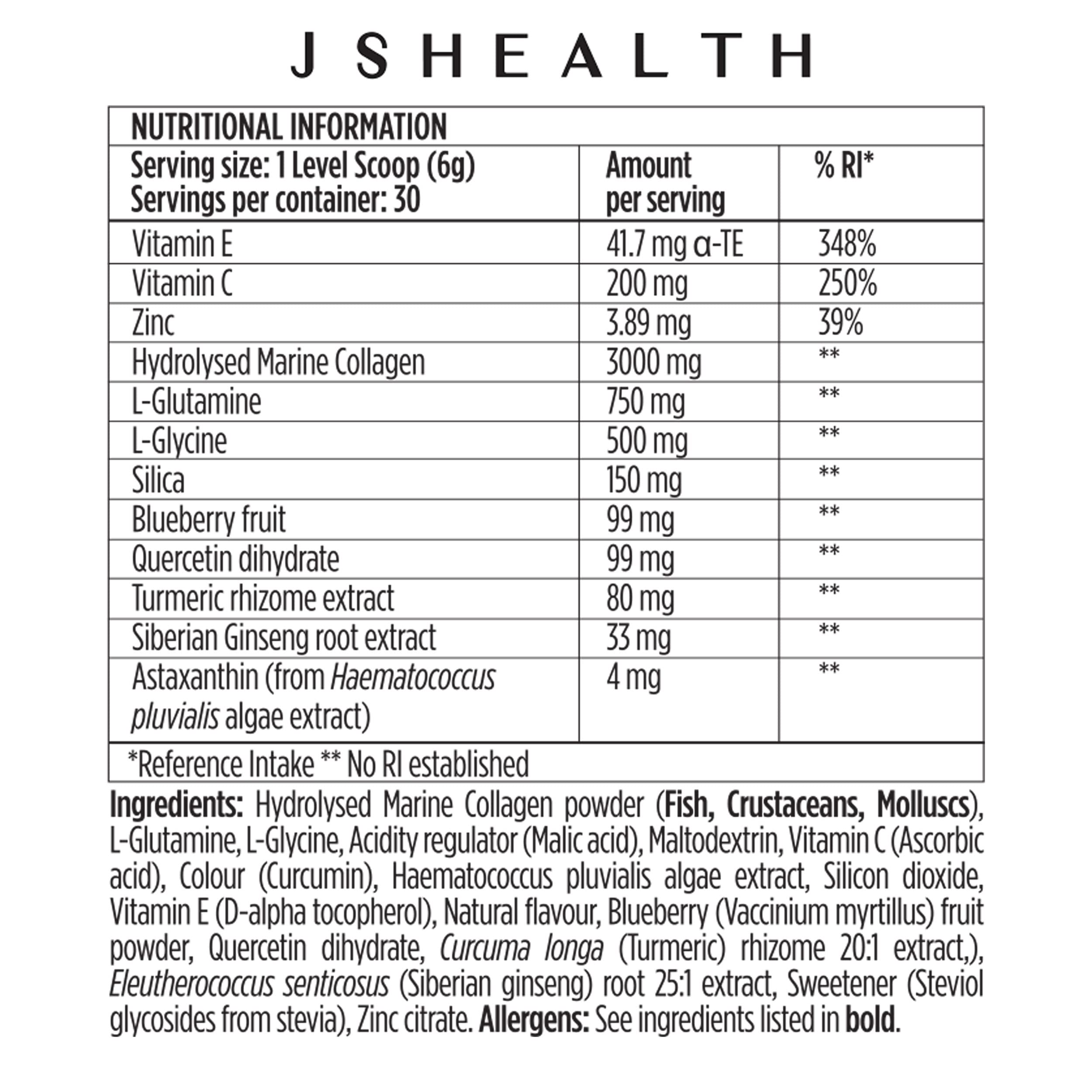 JSHealth Vitamins Vitality X + Collagen - Beauty Powder Supplement with Vitamins C & E JSHealth