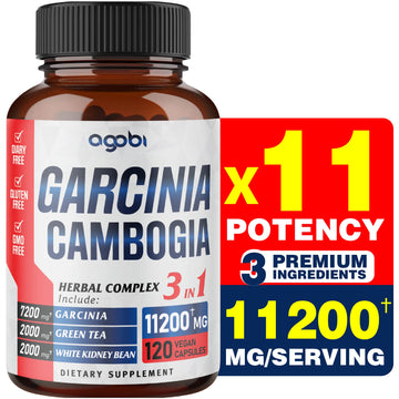 agobi 3in1 Garcinia Cambogia Extract Capsules - 11200mg Herbal Supplement for Body Health