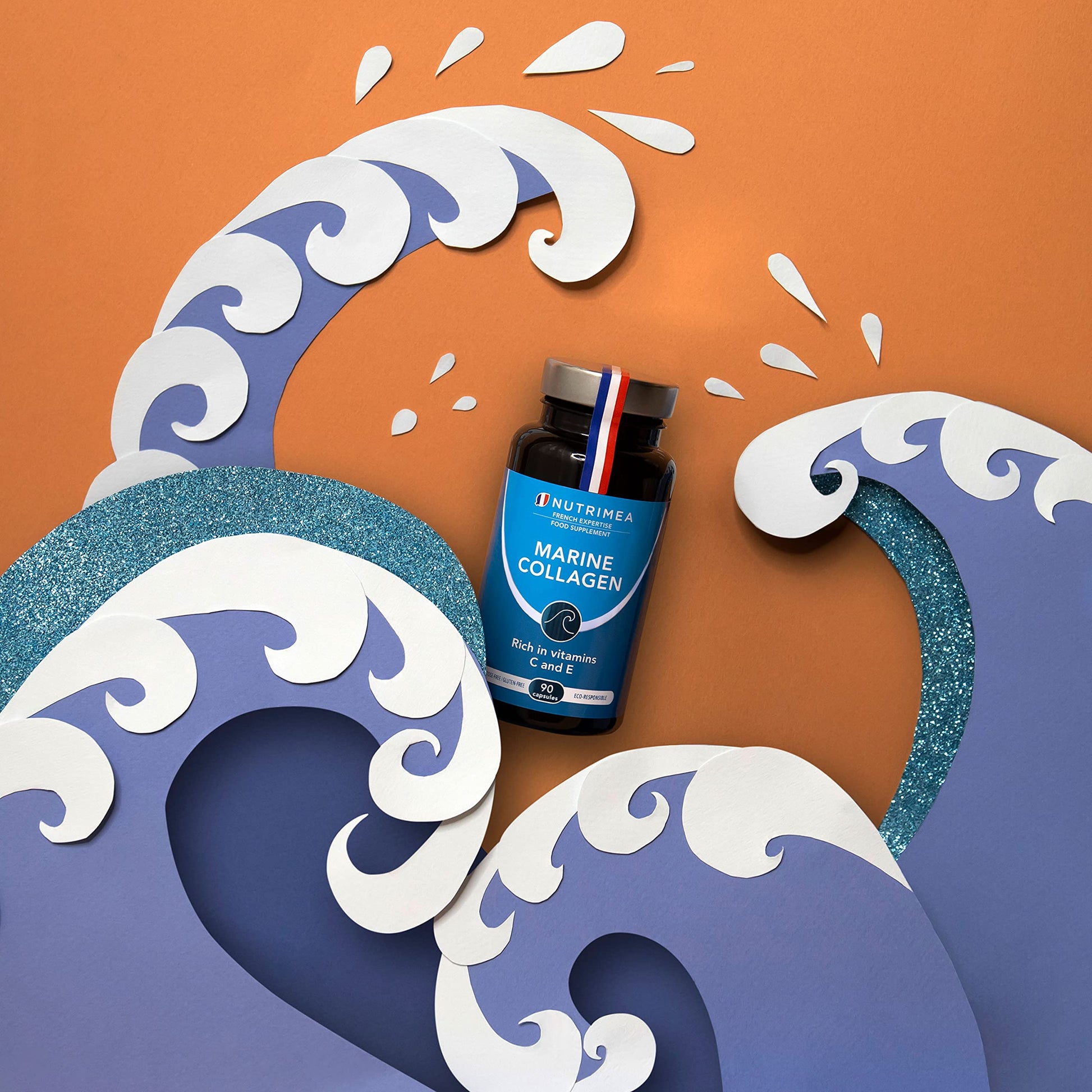 Pure Marine Collagen (900mg) - Enriched with Vitamins C and E – Patented Premium Type I & II Hydrolysed Collagen Plastimea