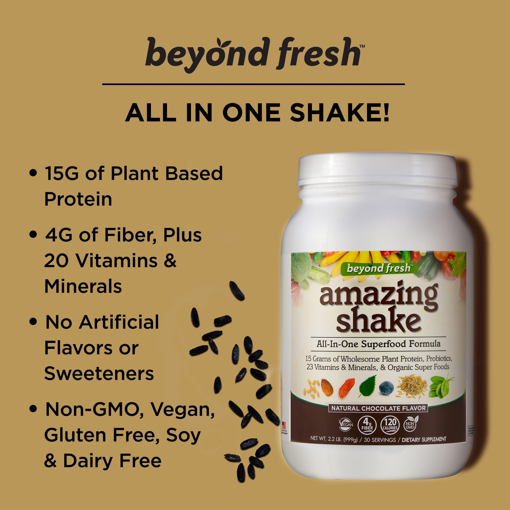 Beyond Fresh Amazing Shake, Superfood Formula, Plant Protein Based, Low Net Carbs Beyond Fresh