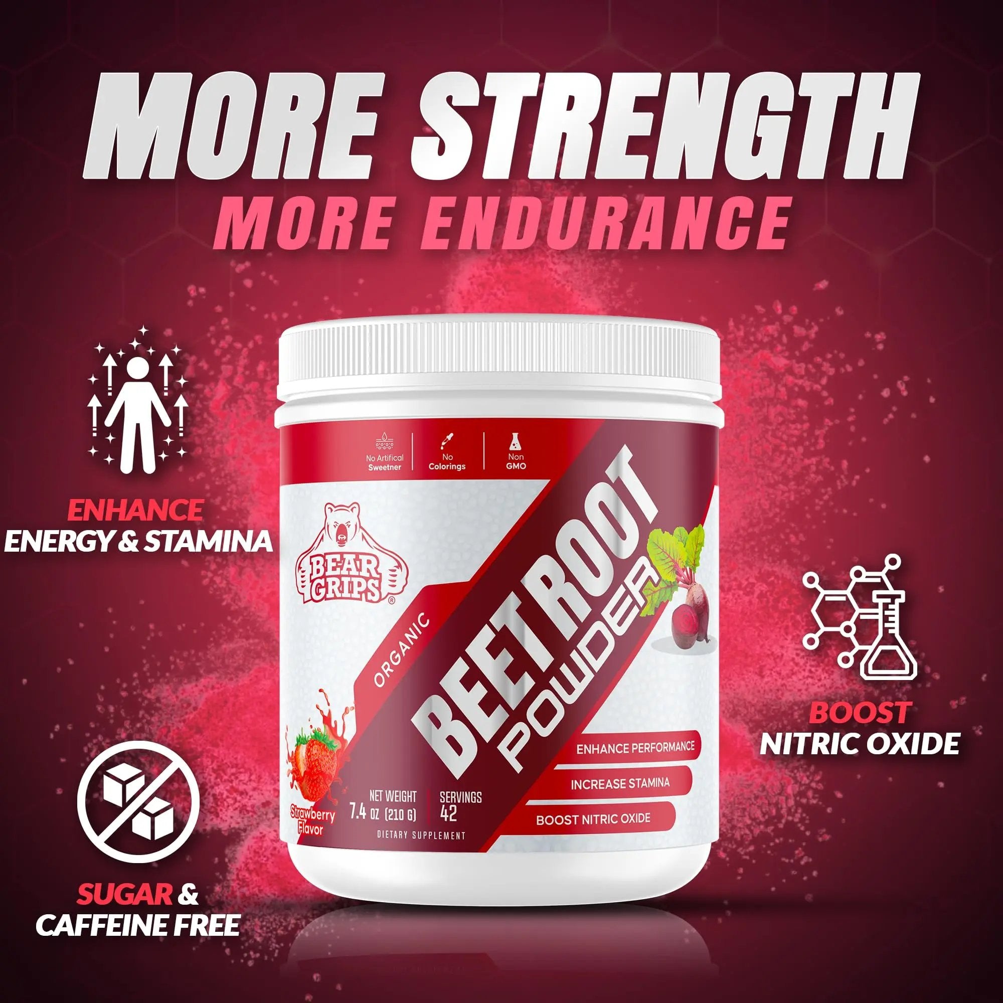 Organic Beet Root Powder - Nitric Oxide Supplement Super Food Beets Supplements Bear Grips