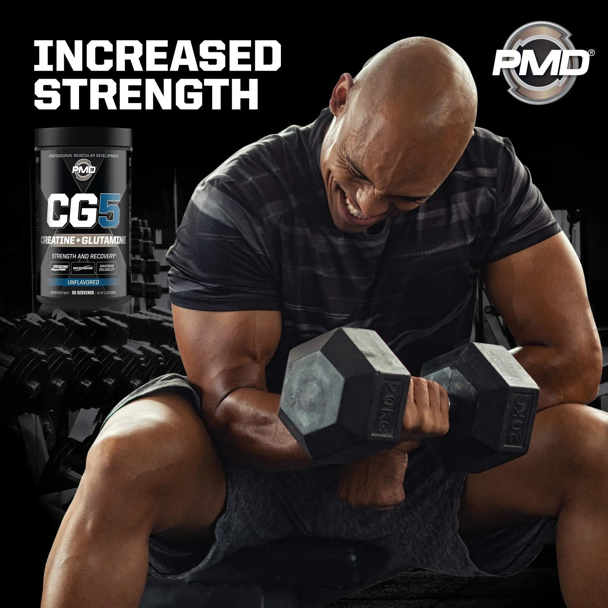 PMD Sports Ultra Pump Fuel Insanity - Pre Workout – Cherry Bombsicle (30 Servings) Sports CG5 Premium Creatine and L-Glutamine Powder (60 Servings)