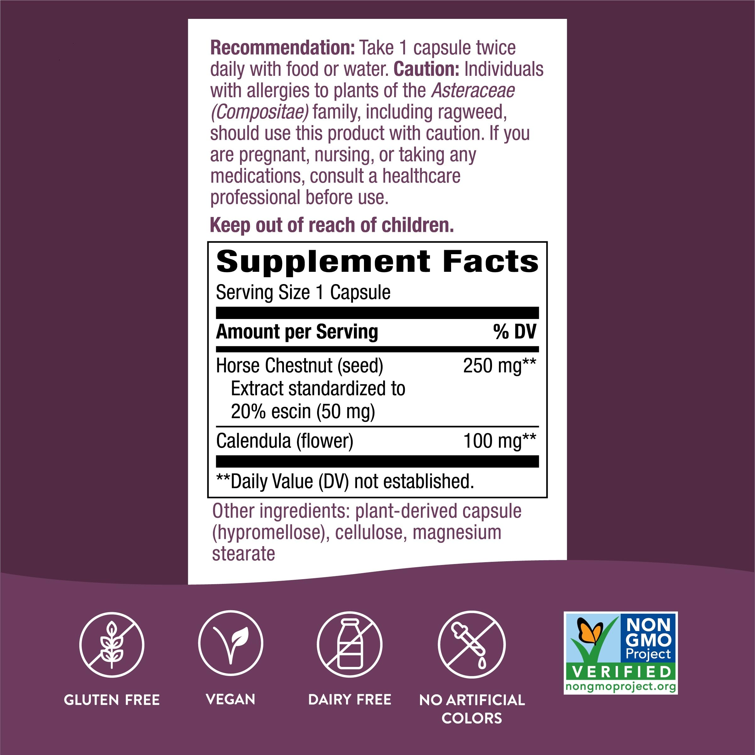 Nature's Way Standardized Horse Chestnut, Premium Extract for Healthy Veins and Blood Nature's Way