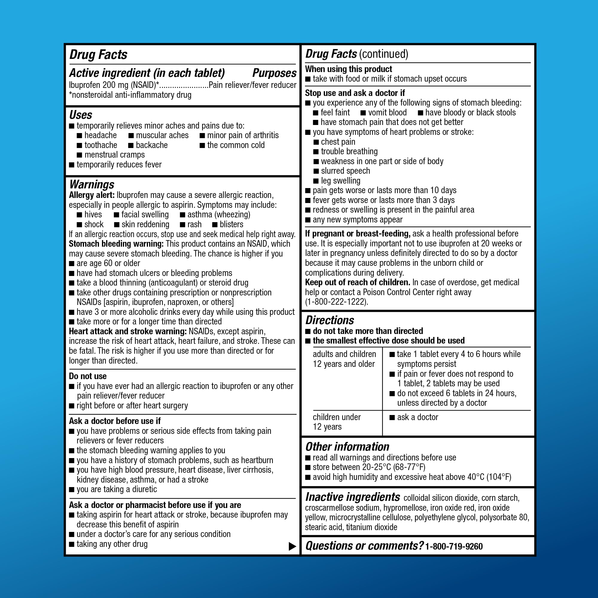 Amazon Basic Care Ibuprofen Tablets, Fever Reducer and Pain Relief from Body Aches Amazon Basic Care