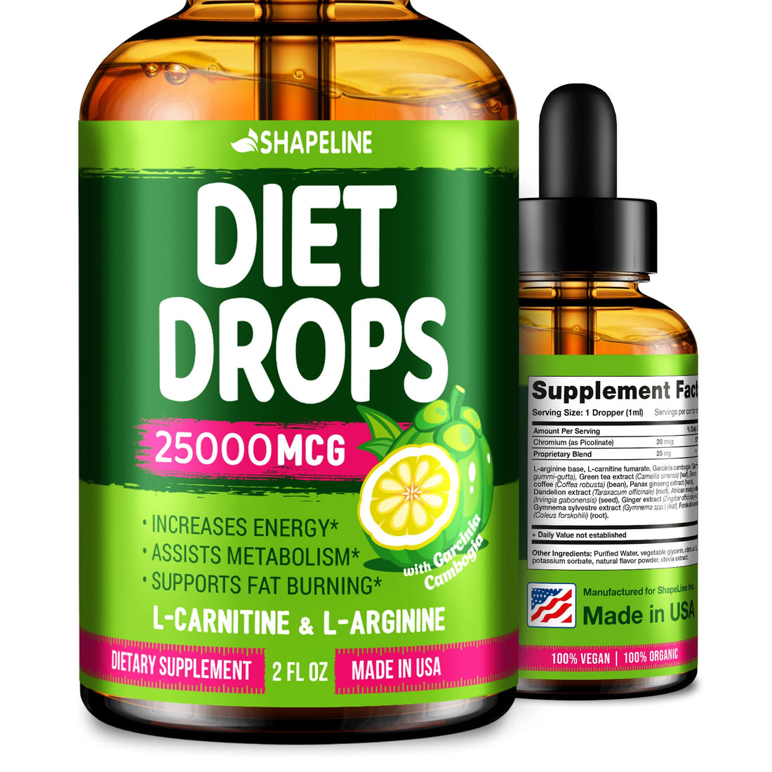 Weight Loss Drops - Appetite Suppressant for Women & Men - Made in the USA - Natural