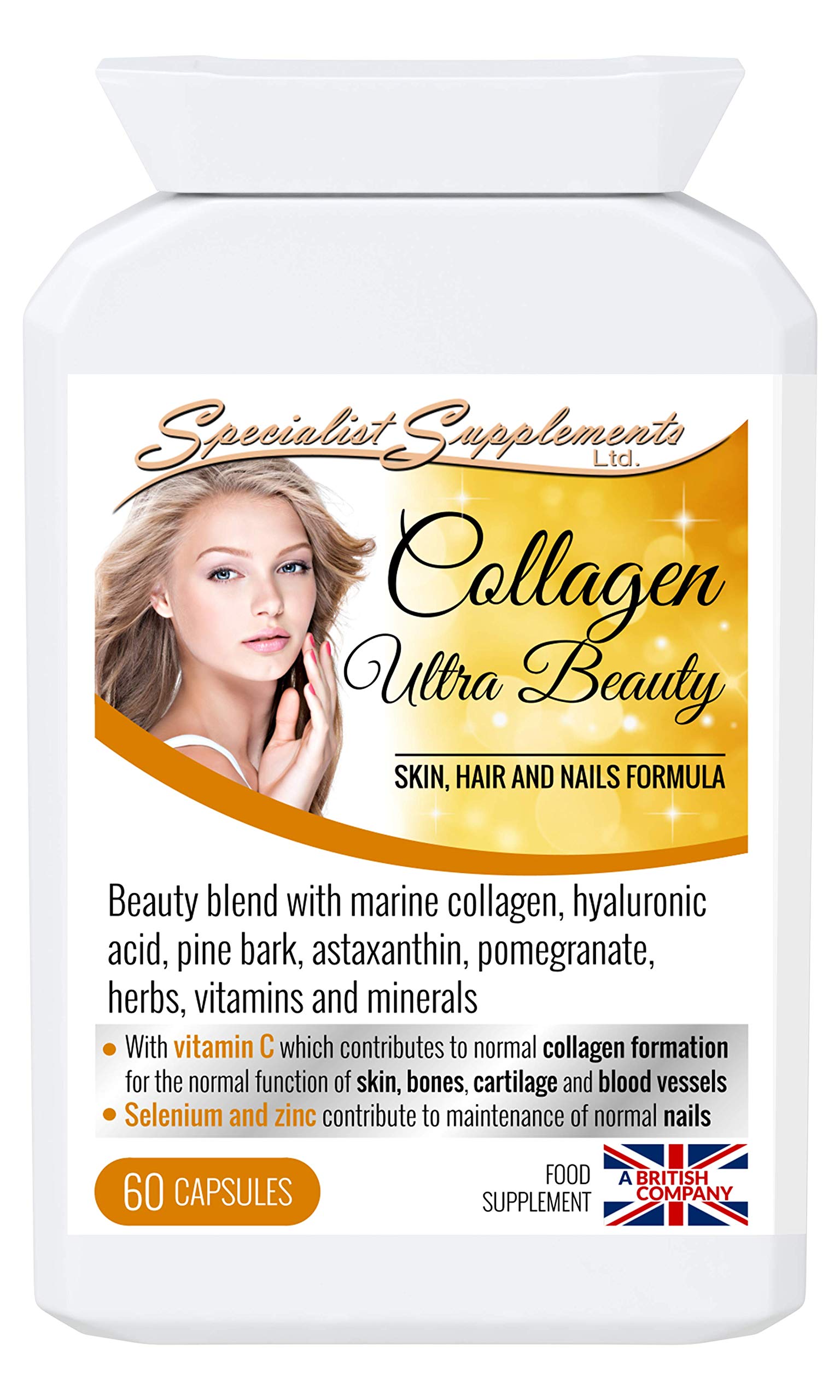 Specialist Supplements Collagen Ultra Beauty Marine Collagen, Hyaluronic Acid, Vitamin, Mineral