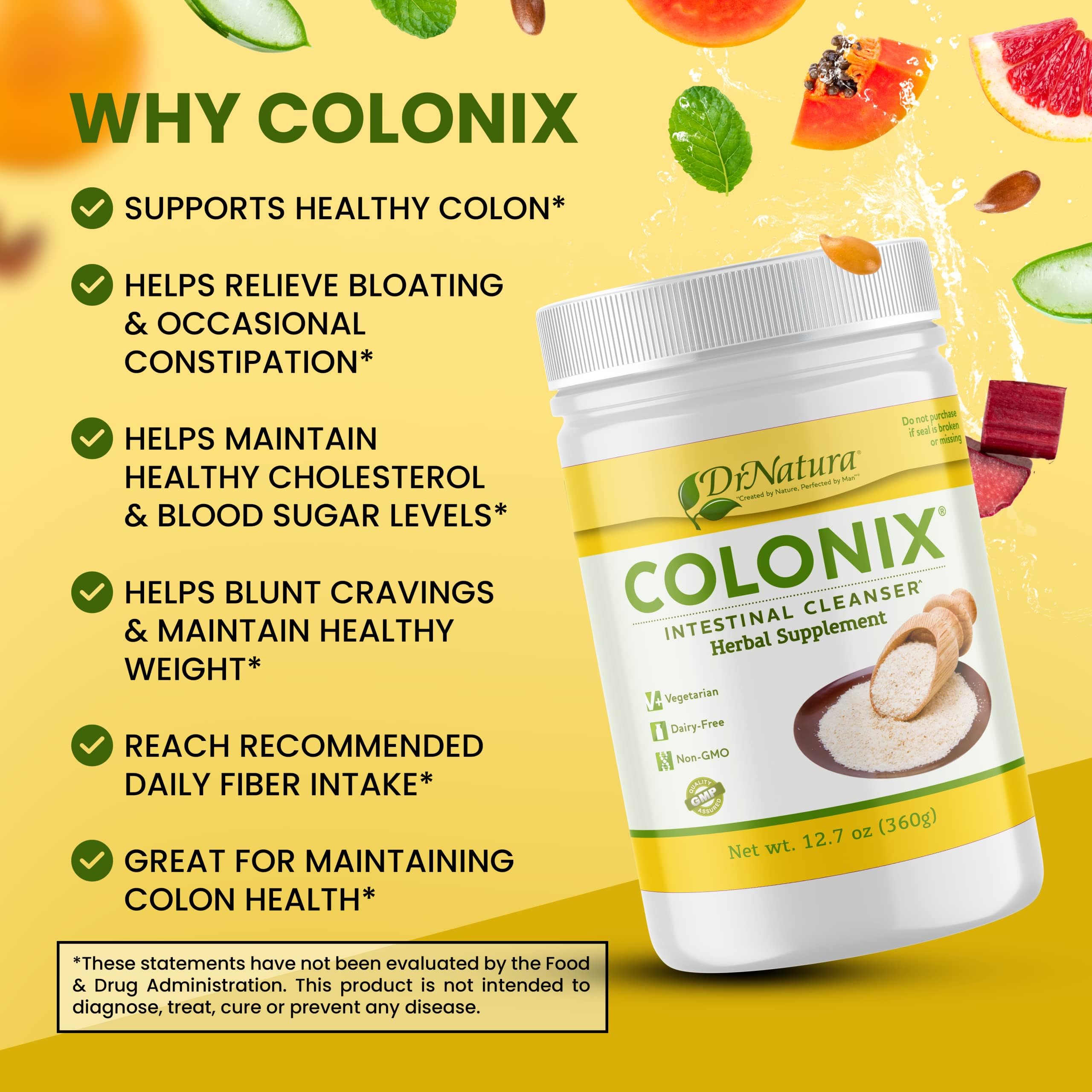 Dr Natura Colonix Intestinal Cleanser, All-Natural Daily Fiber, Colon Detox and Cleanse DrNatura