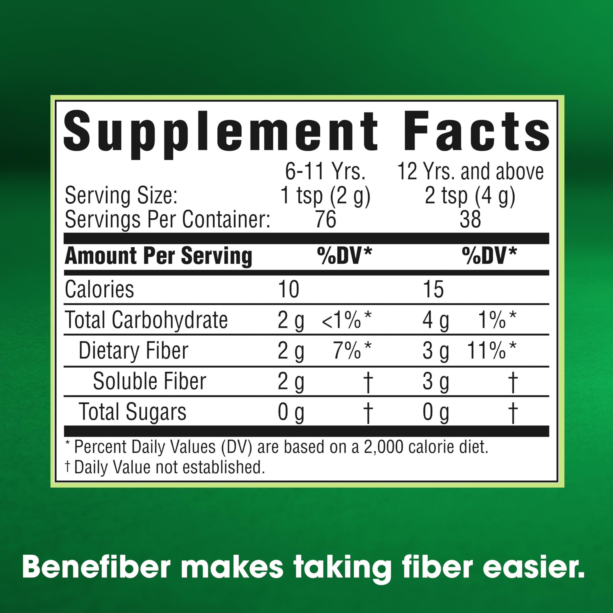 Benefiber Daily Prebiotic Fiber Supplement Powder for Digestive Health, Unflavored Benefiber