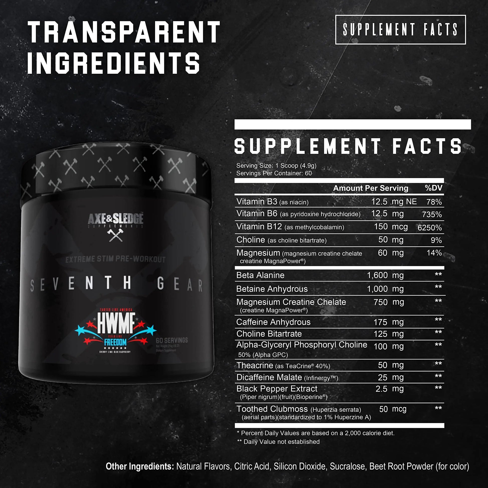 Axe & Sledge Supplements Seventh Gear Extreme Stimulant-Based Pre-Workout Axe & Sledge