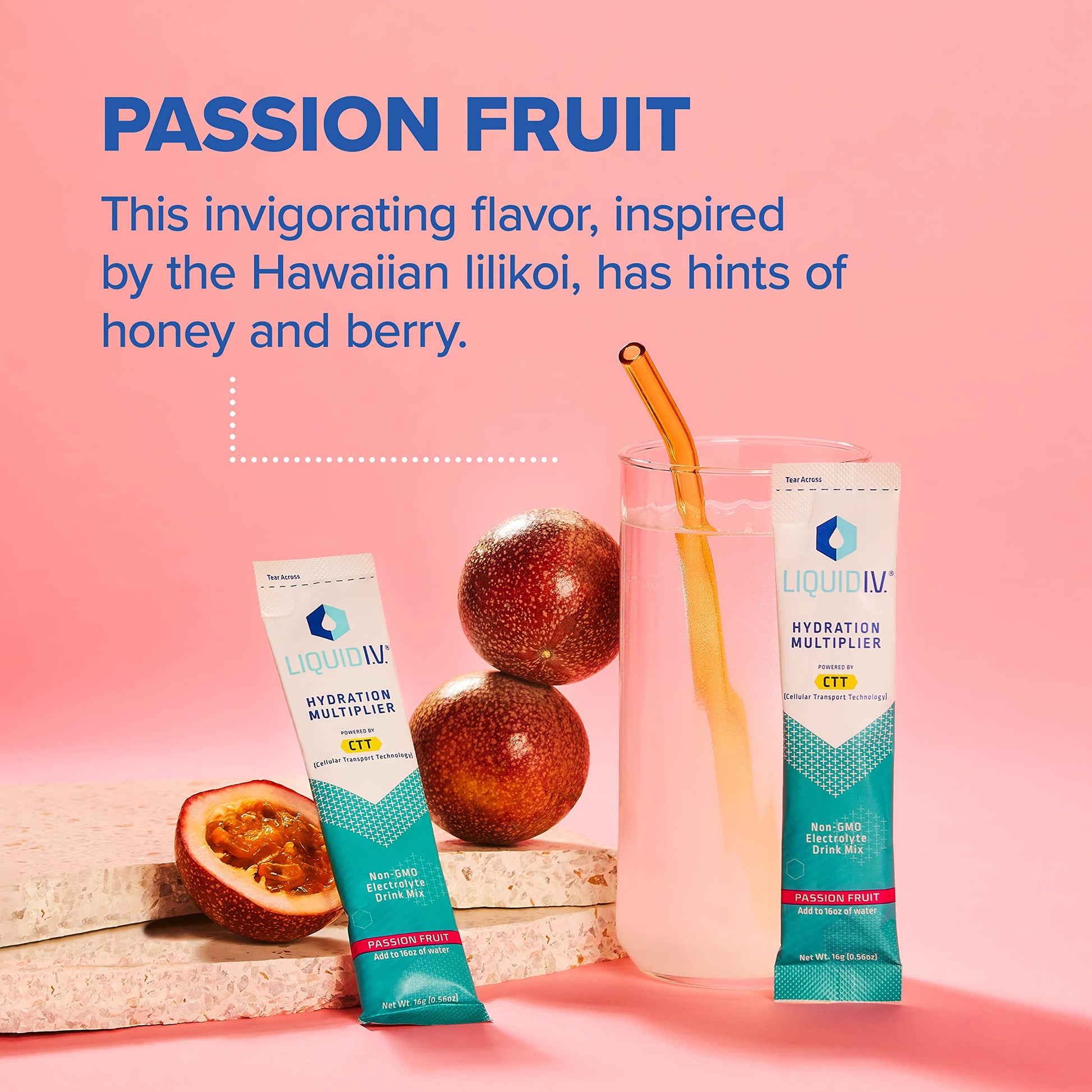 Liquid I.V. Hydration Multiplier - Passion Fruit - Hydration Powder Packets | Electrolyte Liquid I.V.