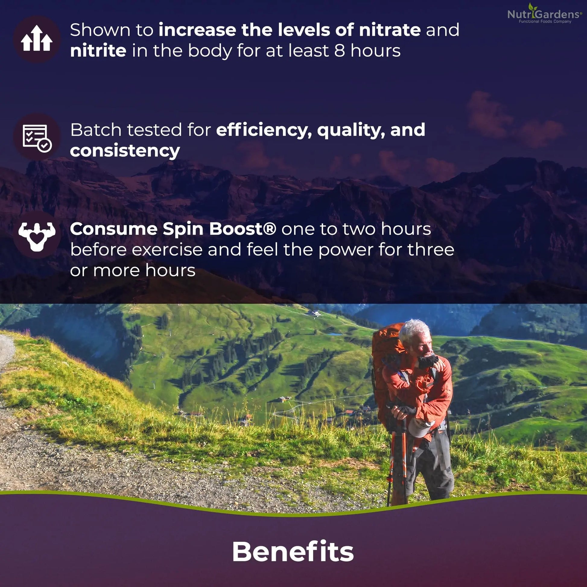 Nutrigardens Spin Boost Nitric Oxide Red Spinach Nitrate Pre-Workout Powder Concentrated Super Juice Powder with Beets for Athletic Endurance