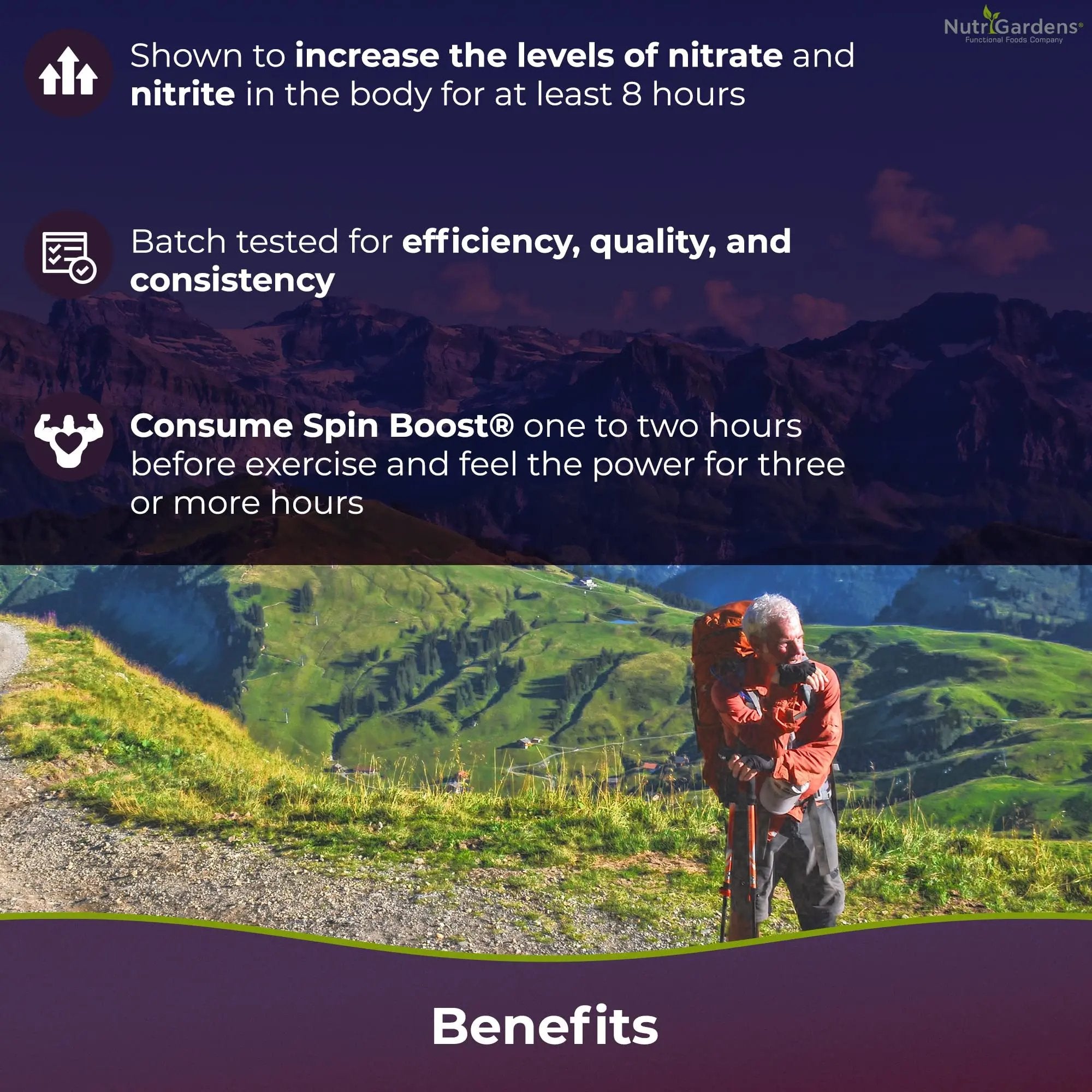 Nutrigardens Spin Boost Nitric Oxide Red Spinach Nitrate Pre-Workout Powder Concentrated Super Juice Powder with Beets for Athletic Endurance