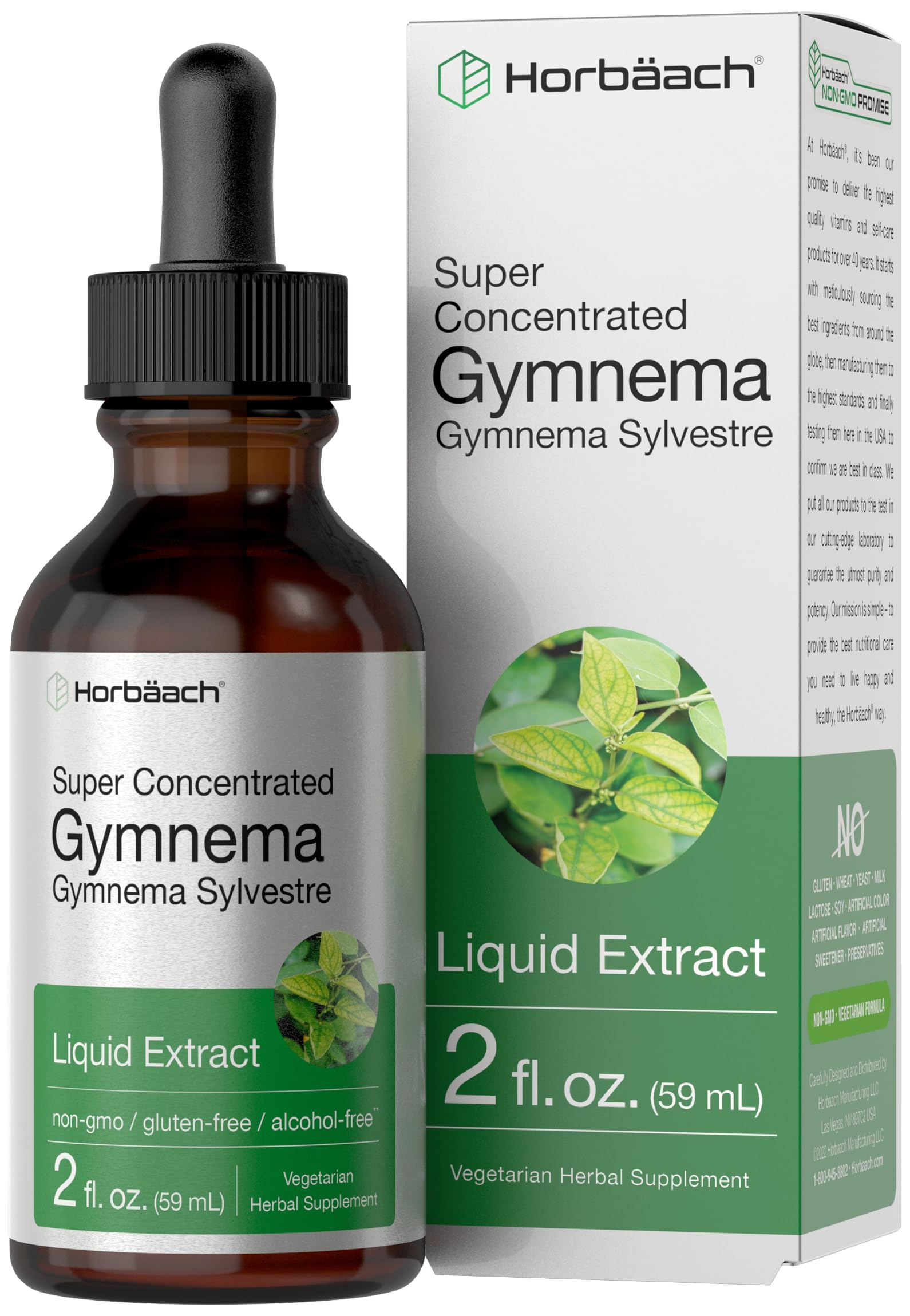 Gymnema Sylvestre Liquid | 2 fl oz | Alcohol Free Supplement | Super Concentrated