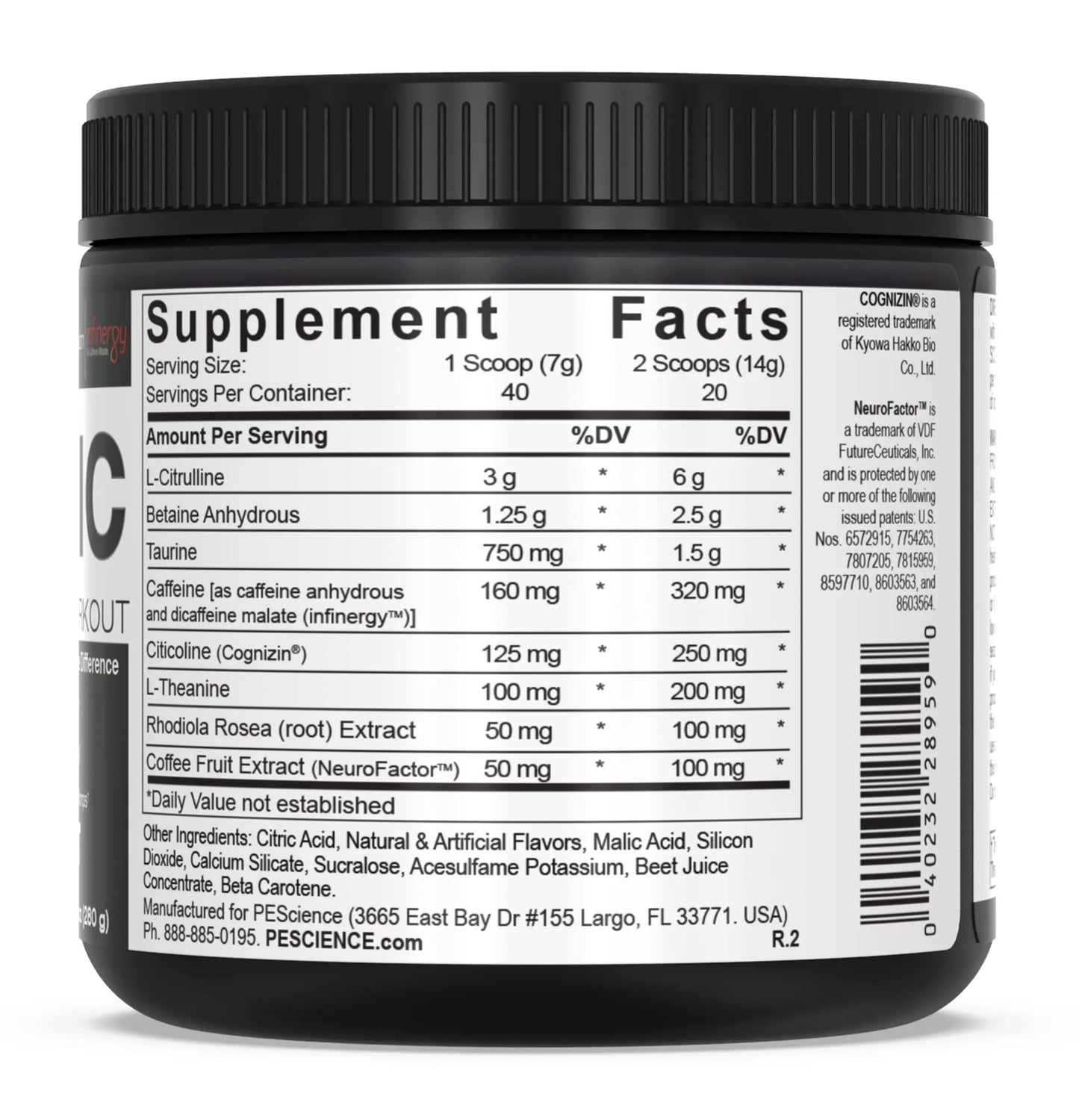 PEScience High Volume + Prolific Pre-Workout Stack, Powerful Nitric Oxide & Energy Supplement Bundle, Sour Peach Candy