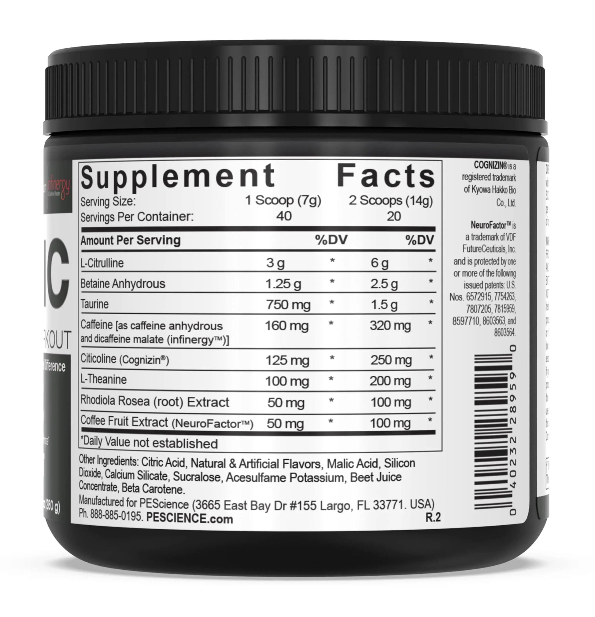 PEScience High Volume + Prolific Pre-Workout Stack, Powerful Nitric Oxide & Energy Supplement Bundle, Sour Peach Candy
