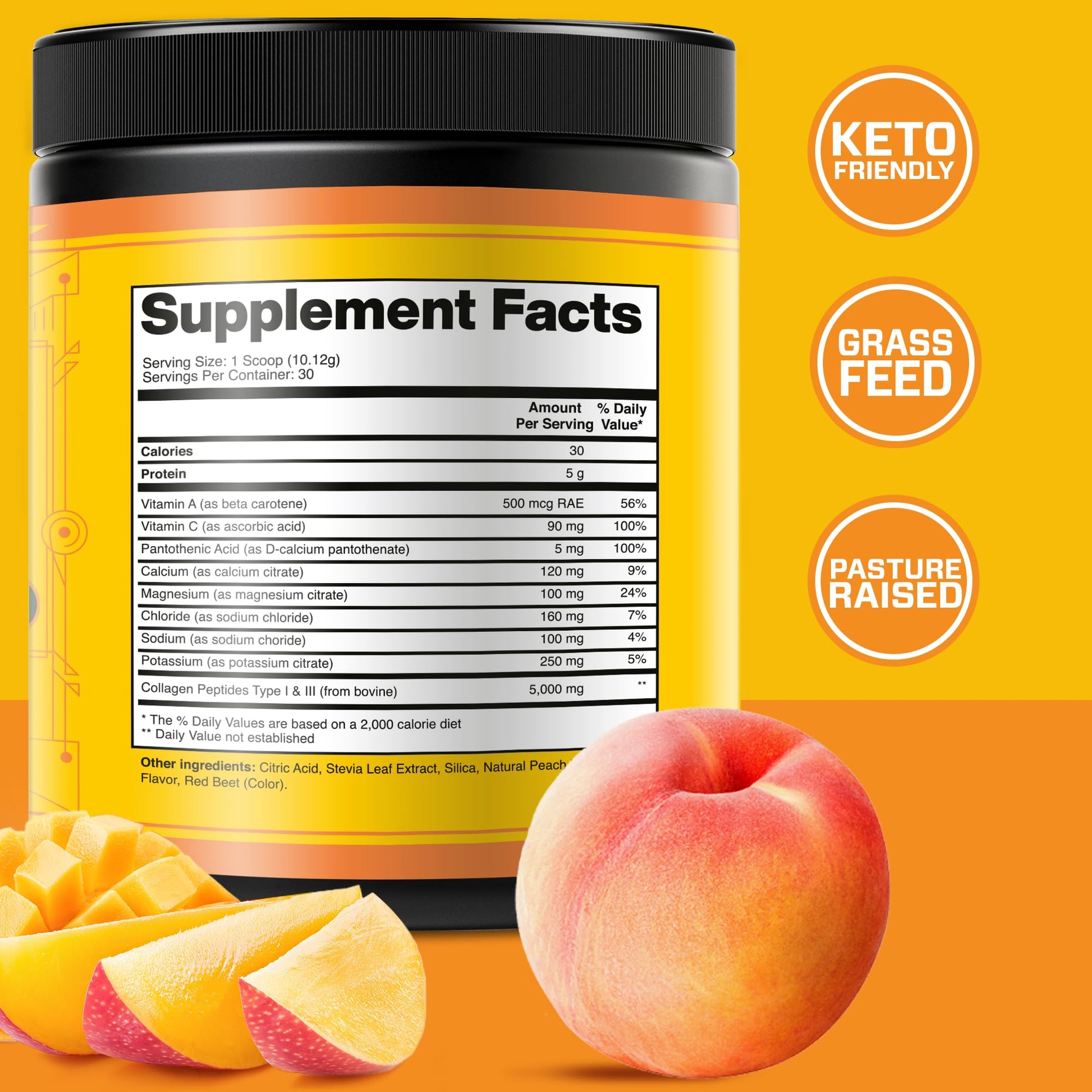 Collagen Peptides with Electrolytes Powder, Collagen Powder, Collagen Peptides Powder KEY NUTRIENTS