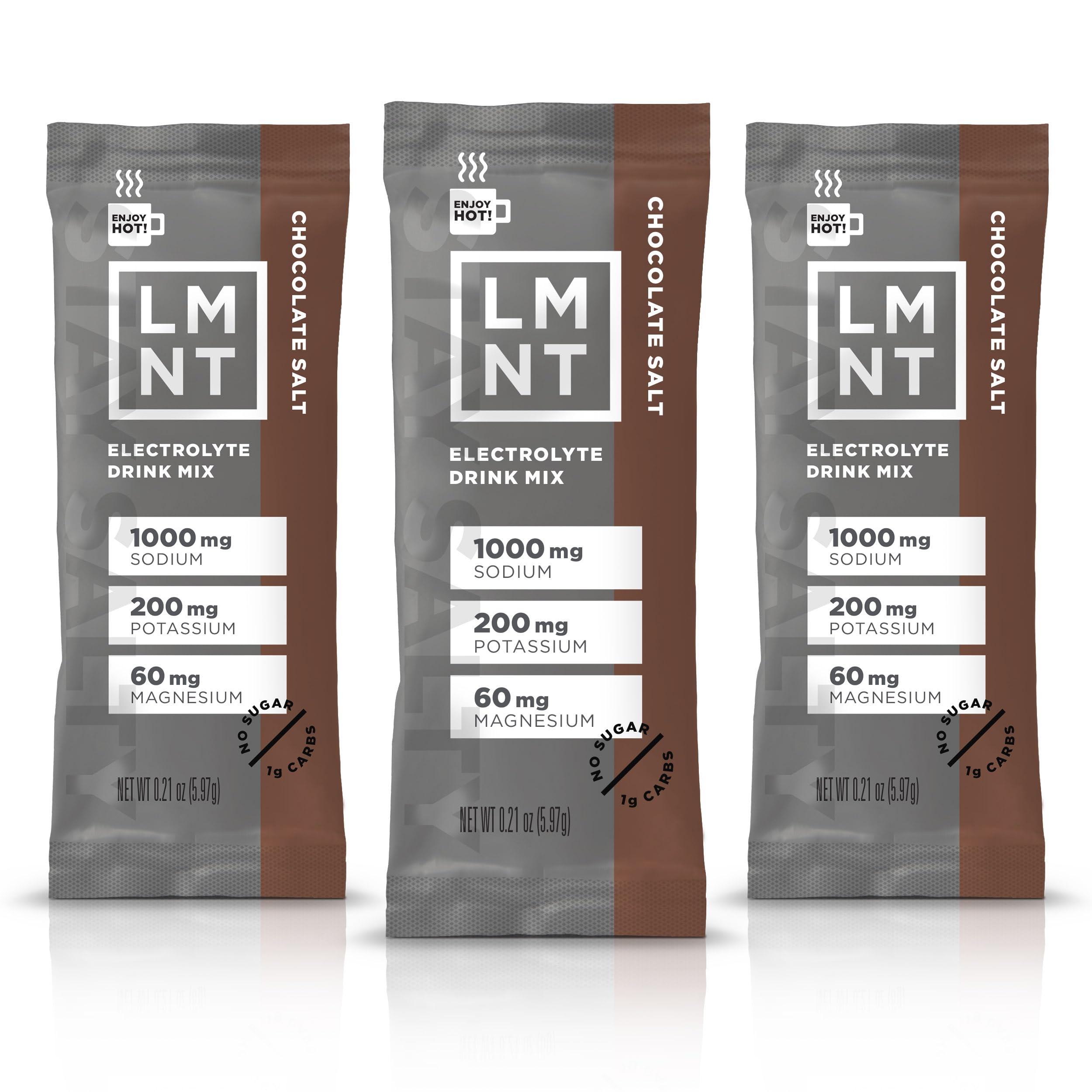 LMNT Zero-Sugar Electrolytes - Hot Chocolate Salt - Hydration Powder Packets