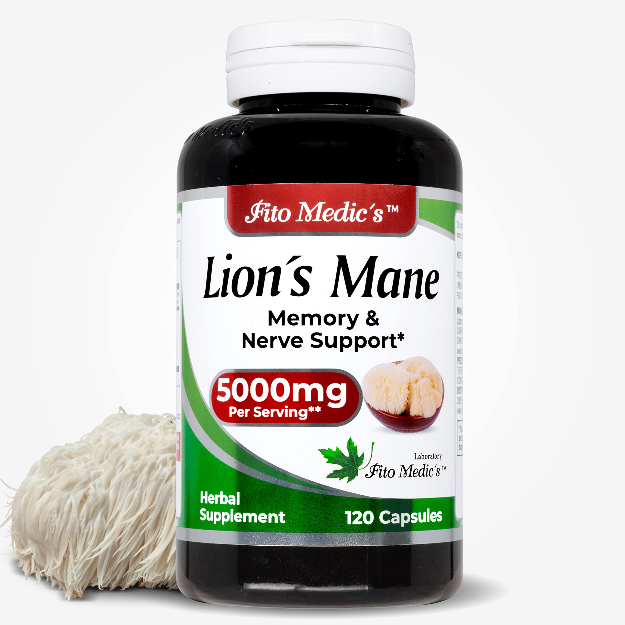 Lab | Lions Mane | 5000 mg per Serving | 120 Capsules | lions mane supplement | lions mane